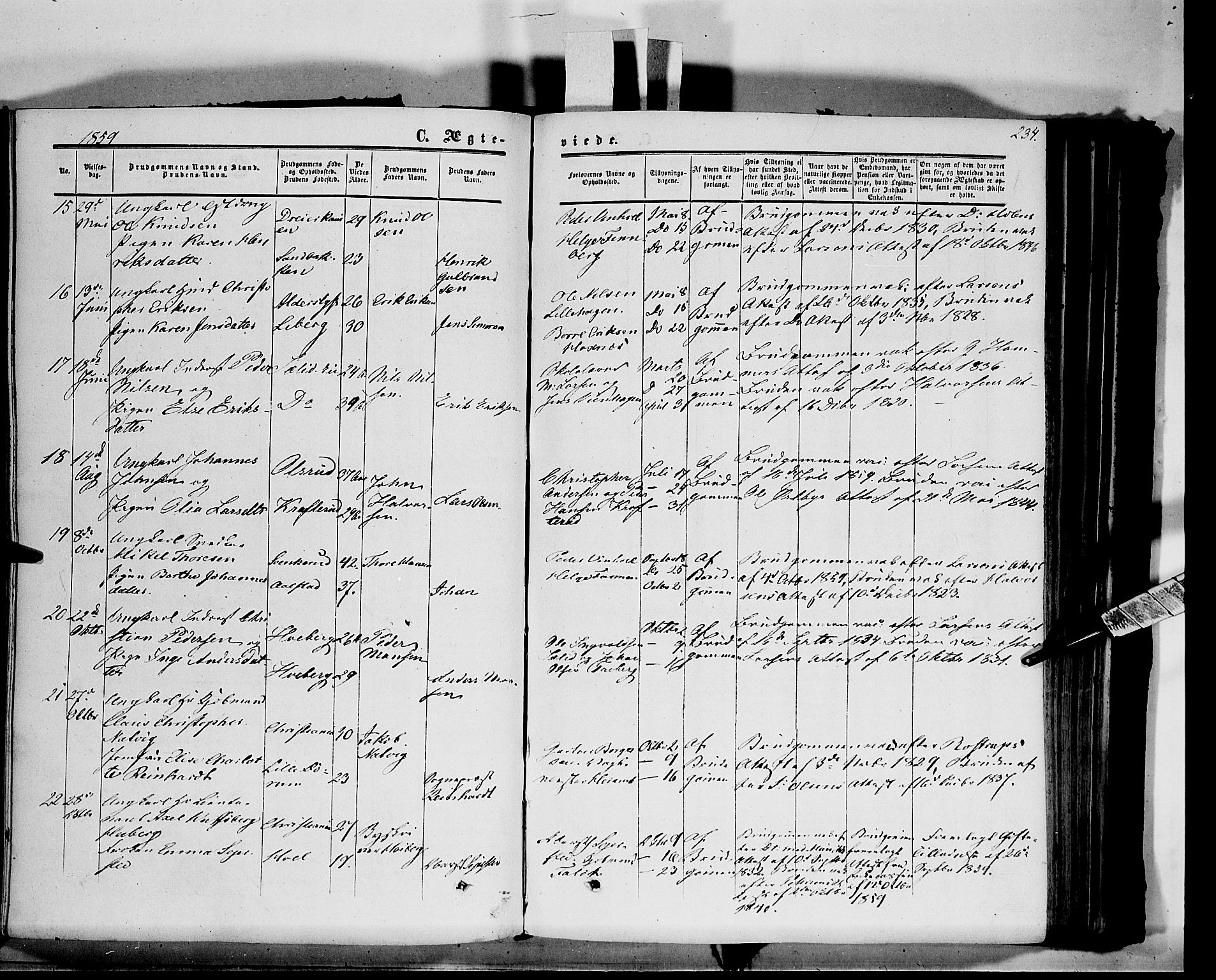 Vang prestekontor, Hedmark, SAH/PREST-008/H/Ha/Haa/L0012: Parish register (official) no. 12, 1855-1870, p. 234