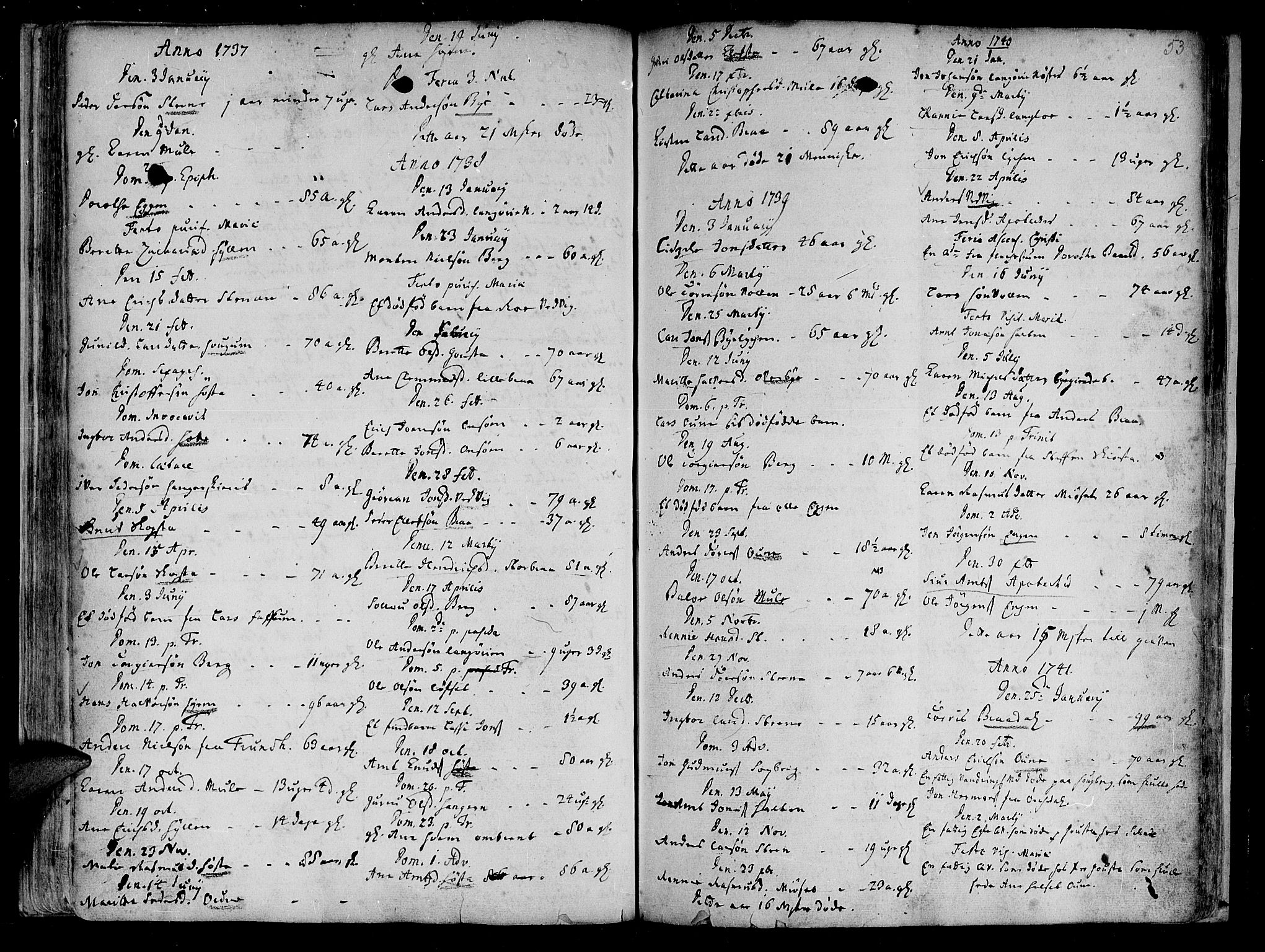 Ministerialprotokoller, klokkerbøker og fødselsregistre - Sør-Trøndelag, SAT/A-1456/612/L0368: Parish register (official) no. 612A02, 1702-1753, p. 53