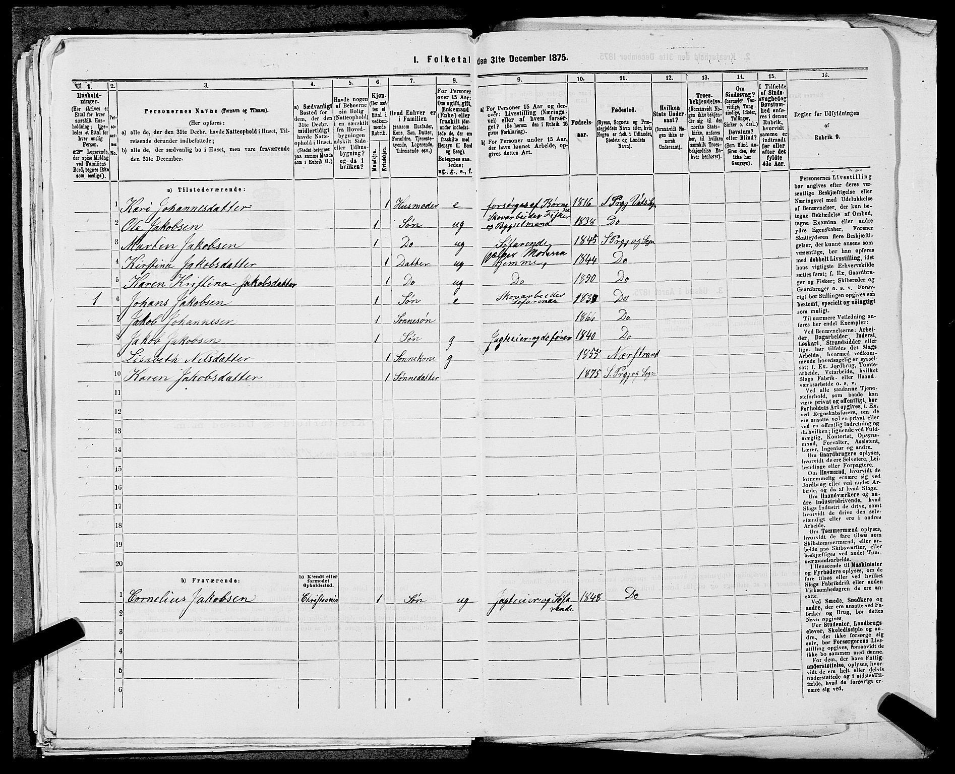 SAST, 1875 census for 1154P Skjold, 1875, p. 951