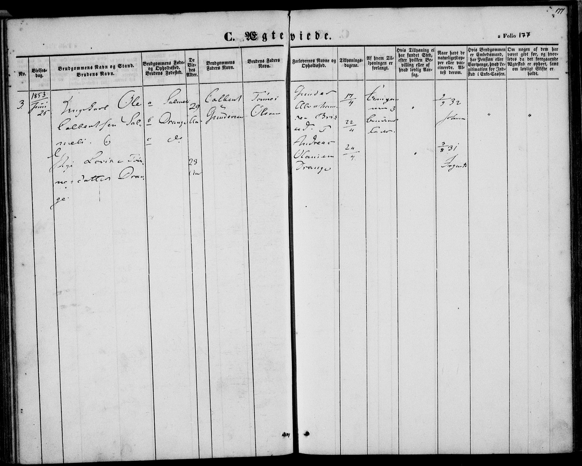 Herad sokneprestkontor, AV/SAK-1111-0018/F/Fa/Faa/L0004: Parish register (official) no. A 4, 1844-1853, p. 177