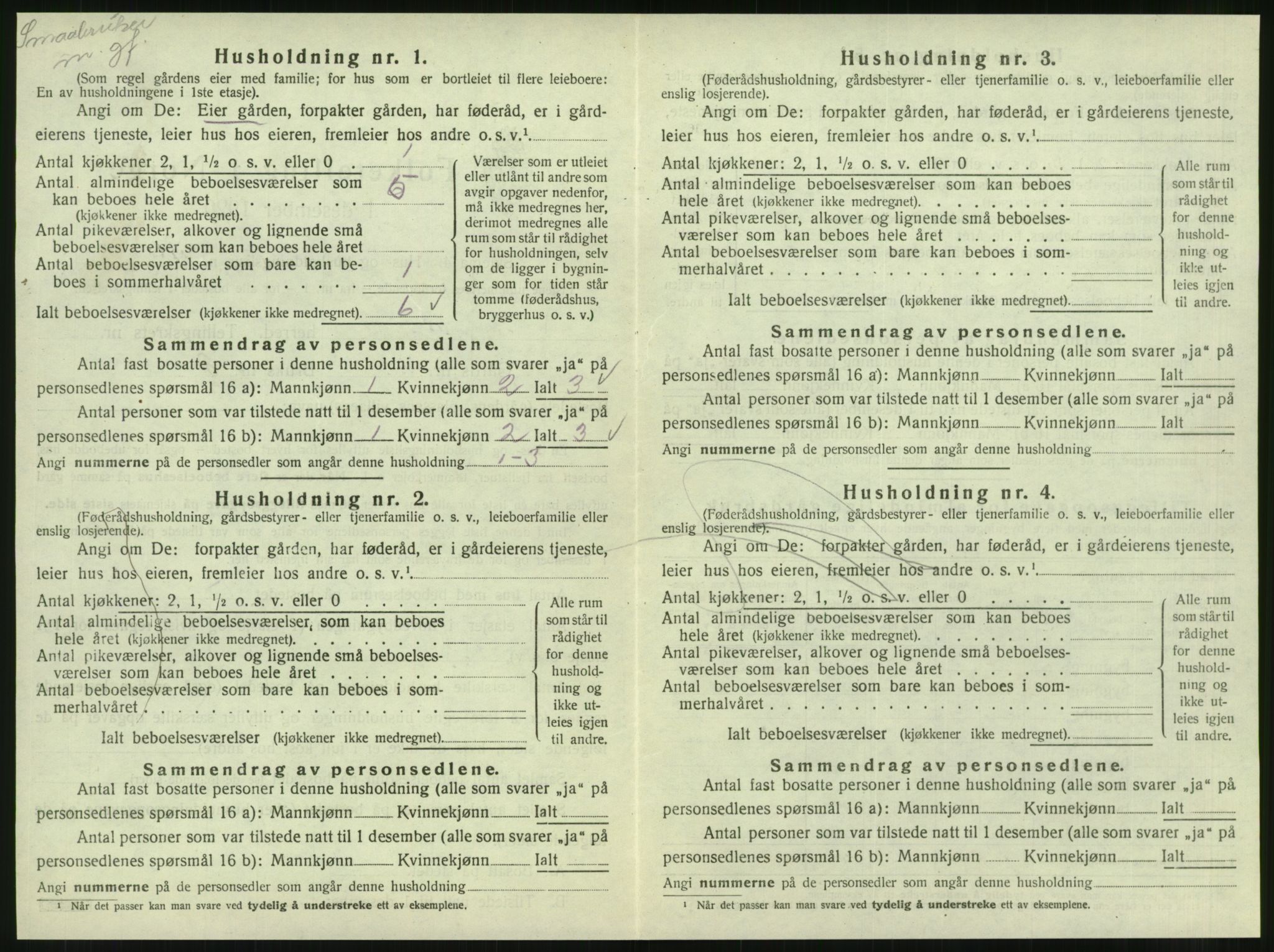 SAT, 1920 census for Velfjord, 1920, p. 314