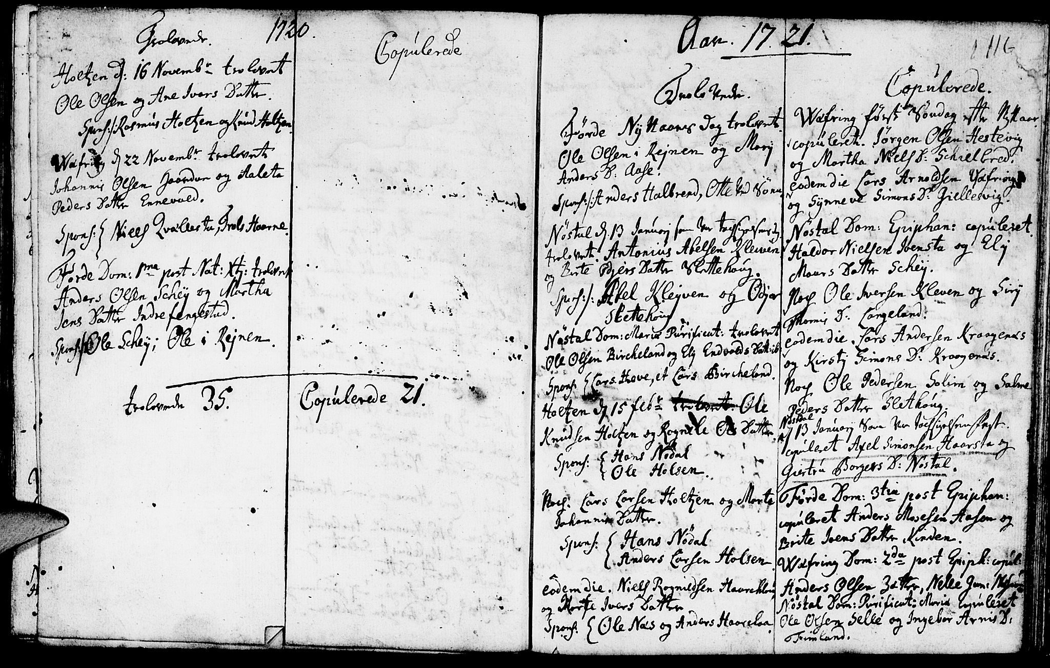 Førde sokneprestembete, SAB/A-79901/H/Haa/Haaa/L0001: Parish register (official) no. A 1, 1720-1727, p. 116