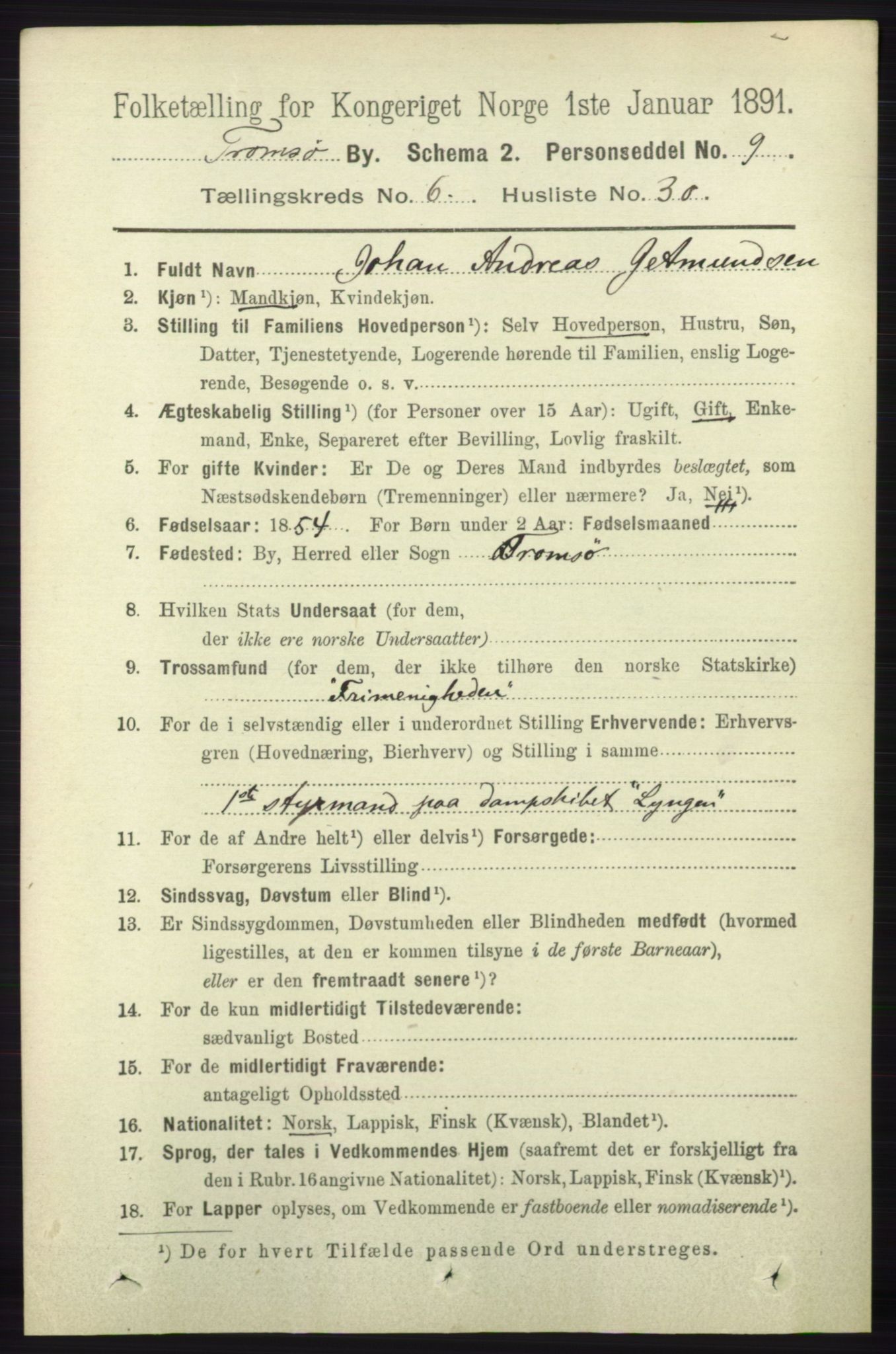 RA, 1891 census for 1902 Tromsø, 1891, p. 5936