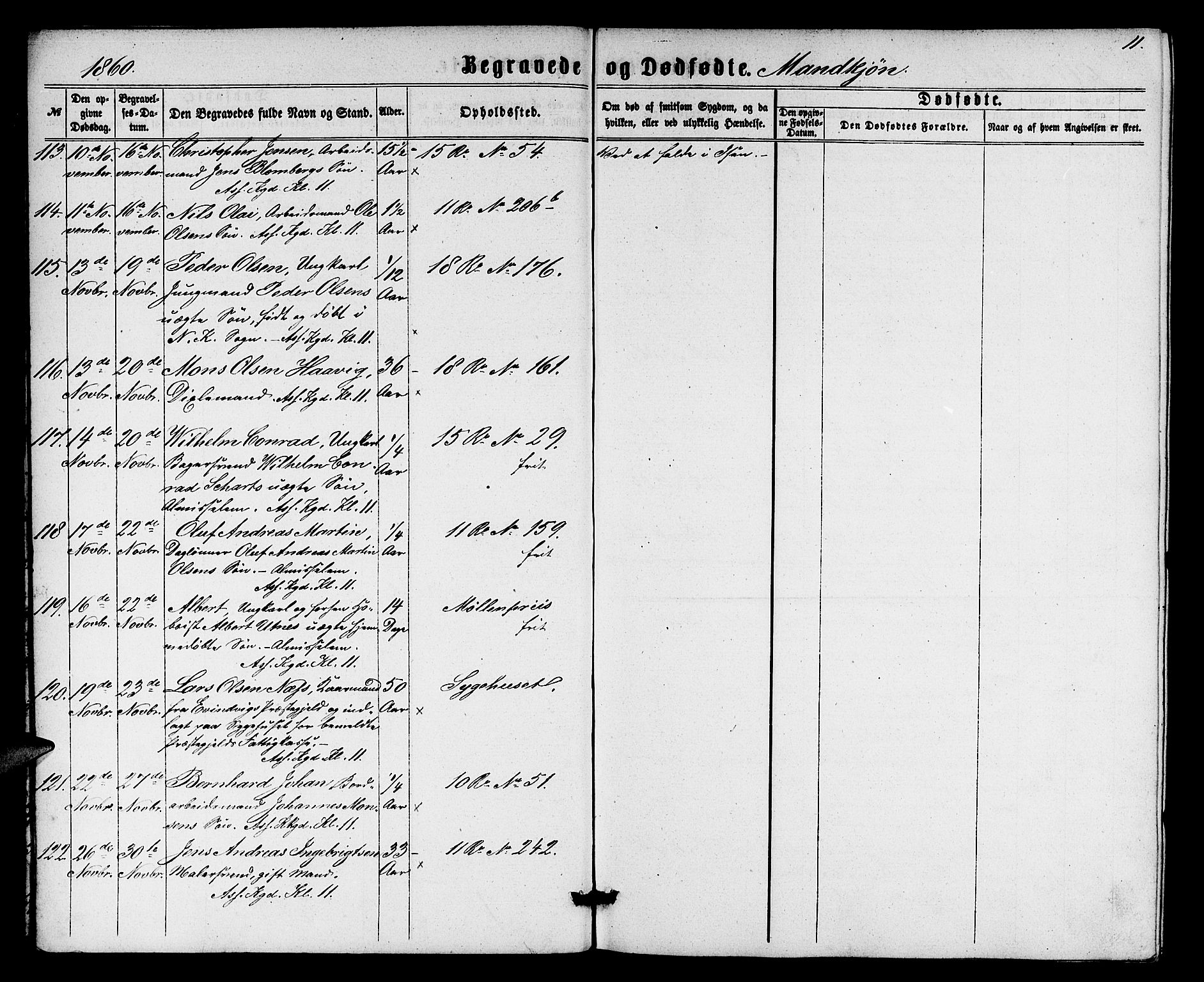 Domkirken sokneprestembete, AV/SAB-A-74801/H/Hab/L0039: Parish register (copy) no. E 3, 1860-1868, p. 11