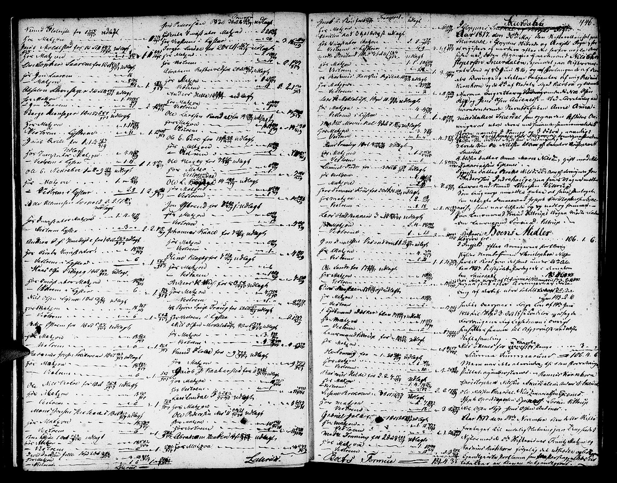 Nordfjord sorenskriveri, AV/SAB-A-2801/1/04/04a/L0022b: Skifteprotokollar, 1817-1822, p. 445b-446a