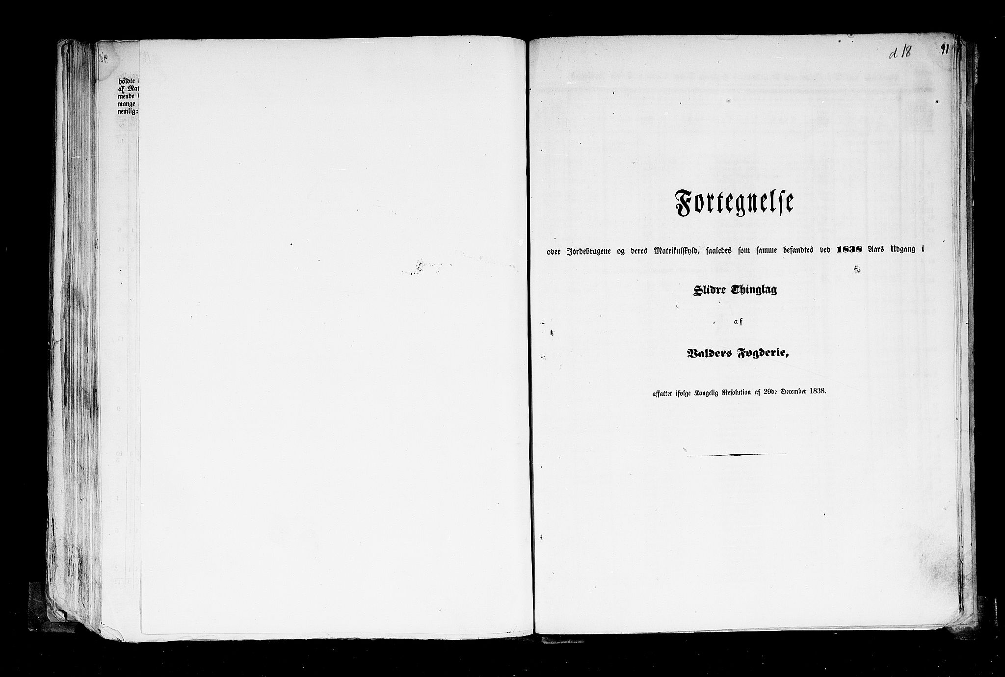 Rygh, RA/PA-0034/F/Fb/L0004: Matrikkelen for 1838 - Christians amt (Oppland fylke), 1838, p. 91a