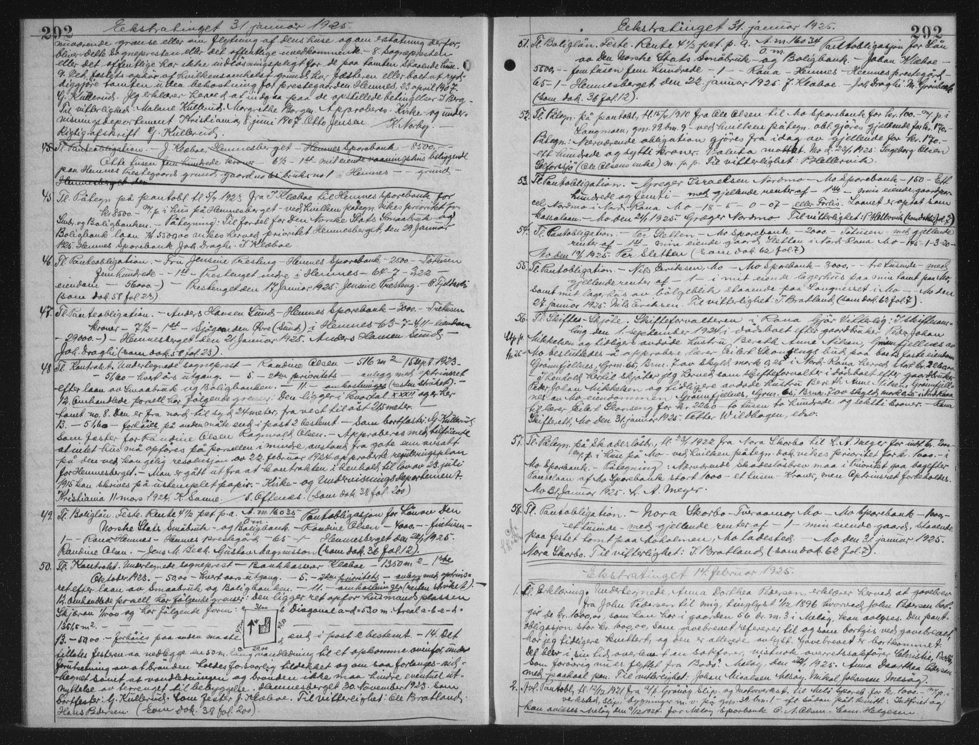 Rana sorenskriveri , AV/SAT-A-1108/1/2/2C/L0018: Mortgage book no. 18, 1923-1928, p. 292, Deed date: 14.02.1925