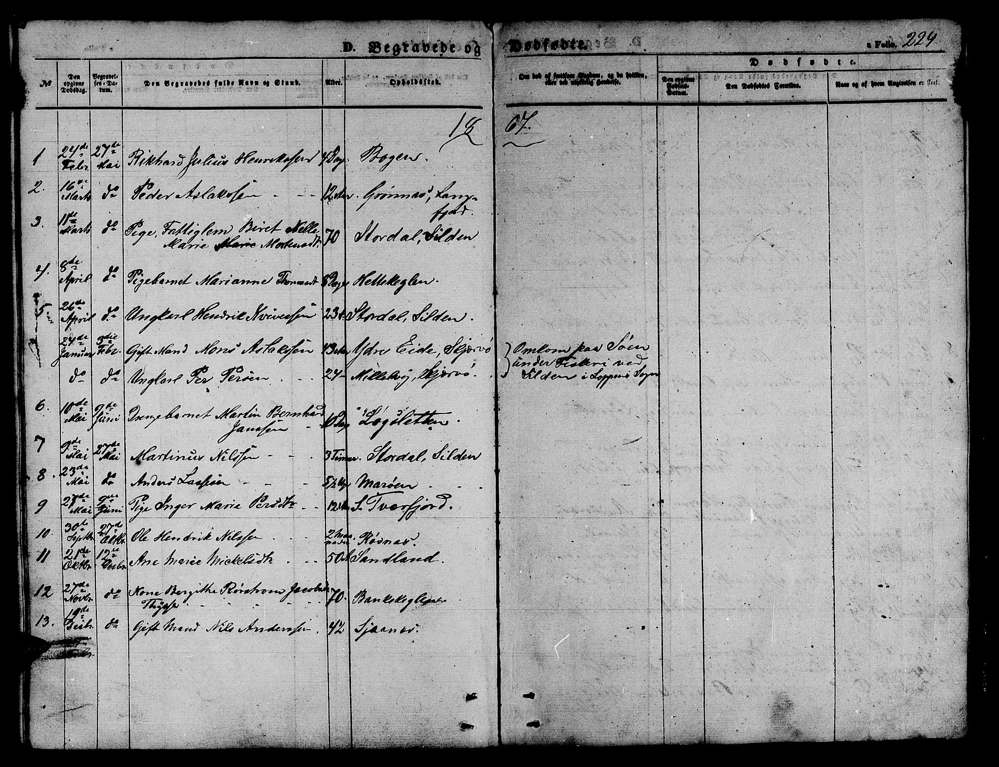 Loppa sokneprestkontor, SATØ/S-1339/H/Hb/L0002klokker: Parish register (copy) no. 2, 1850-1880, p. 224
