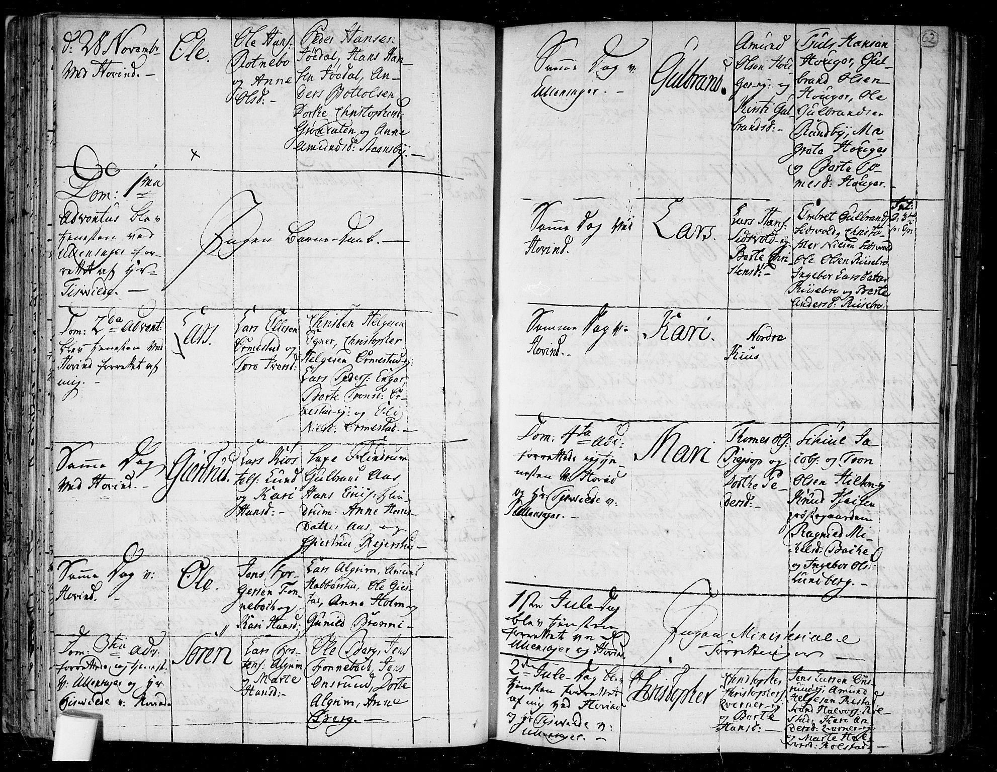 Ullensaker prestekontor Kirkebøker, SAO/A-10236a/F/Fa/L0006: Parish register (official) no. I 6, 1762-1785, p. 62