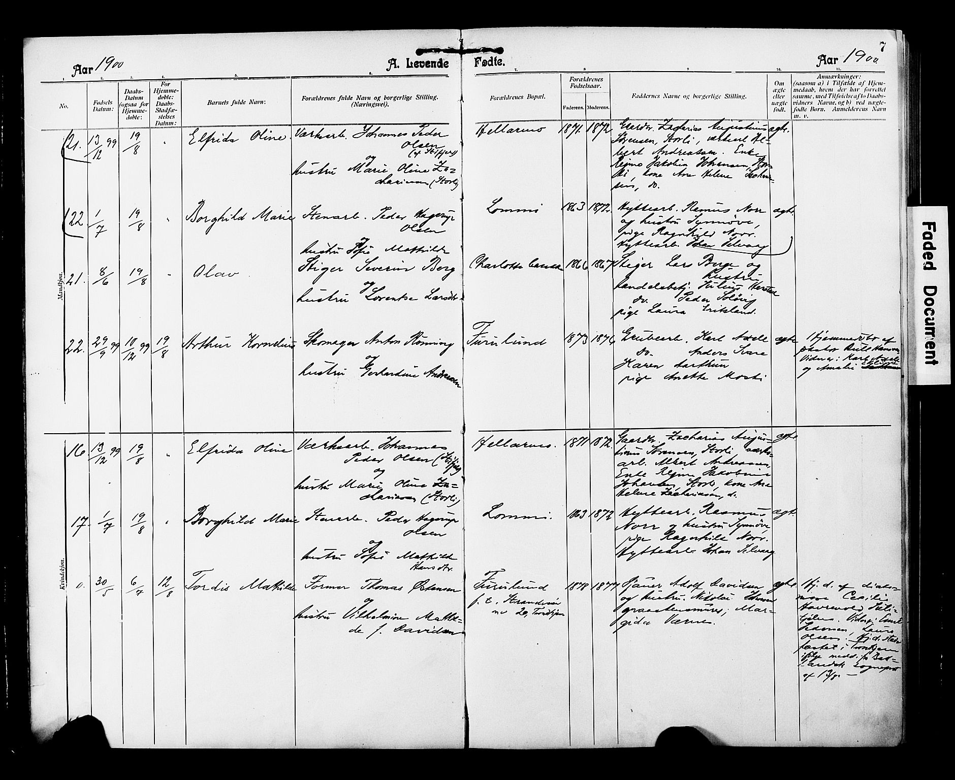 Ministerialprotokoller, klokkerbøker og fødselsregistre - Nordland, AV/SAT-A-1459/850/L0709: Parish register (official) no. 850A01, 1899-1909, p. 7