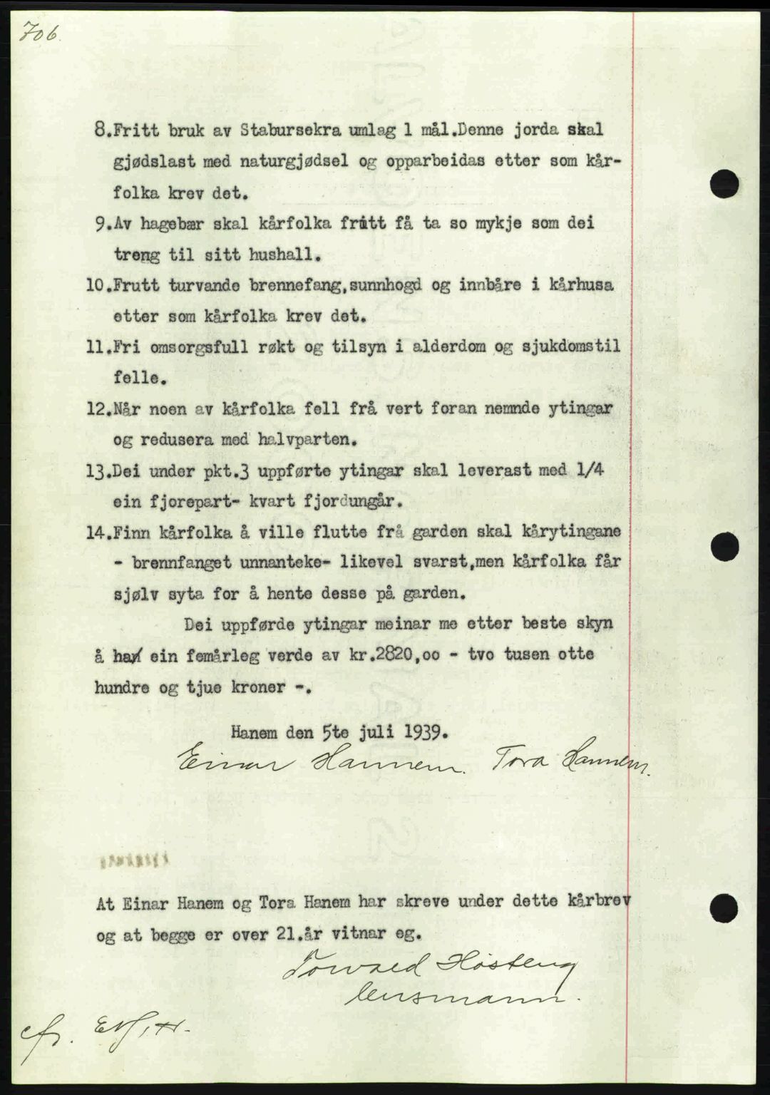 Nordmøre sorenskriveri, AV/SAT-A-4132/1/2/2Ca: Mortgage book no. B85, 1939-1939, Diary no: : 1958/1939