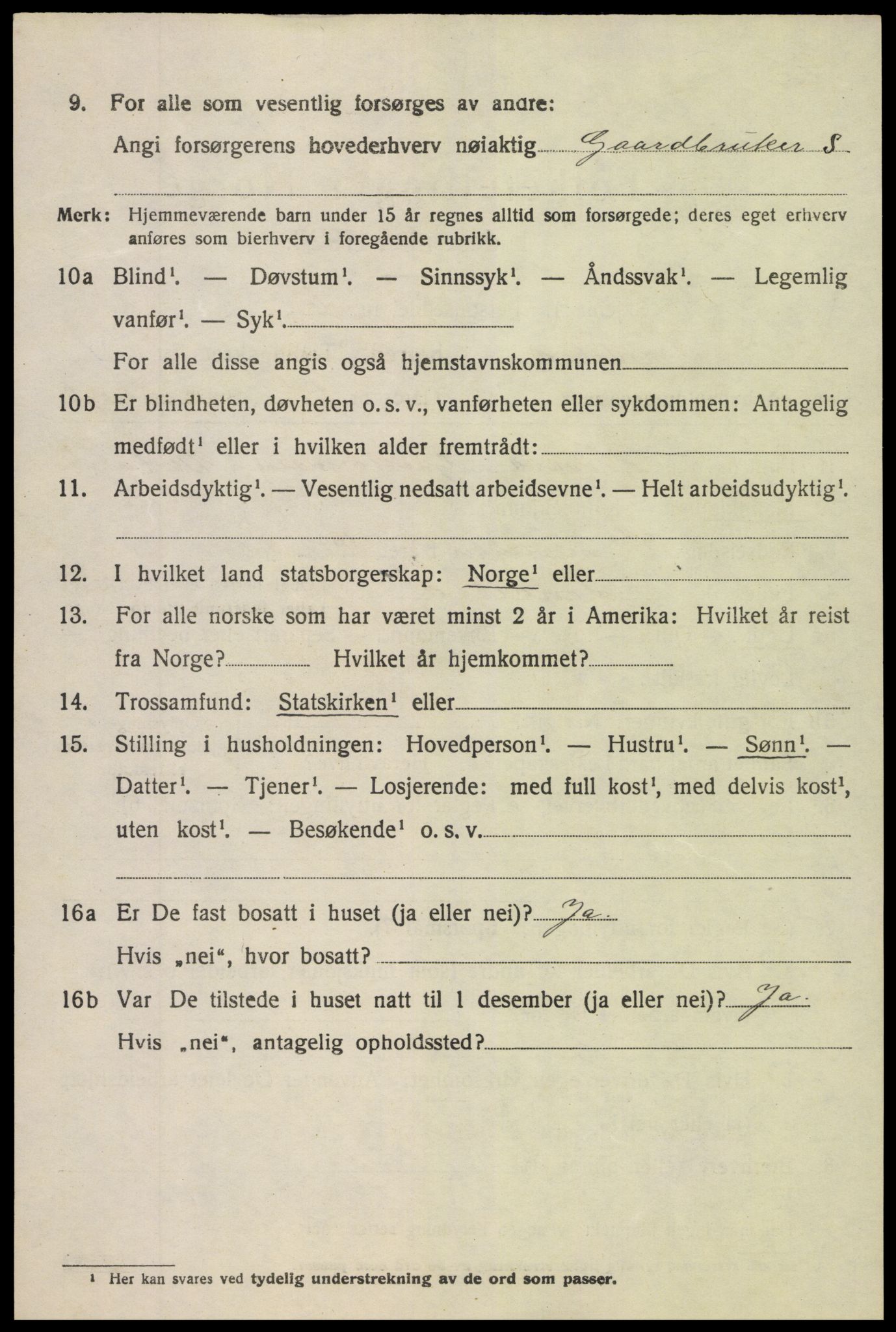 SAK, 1920 census for Søndeled, 1920, p. 4958