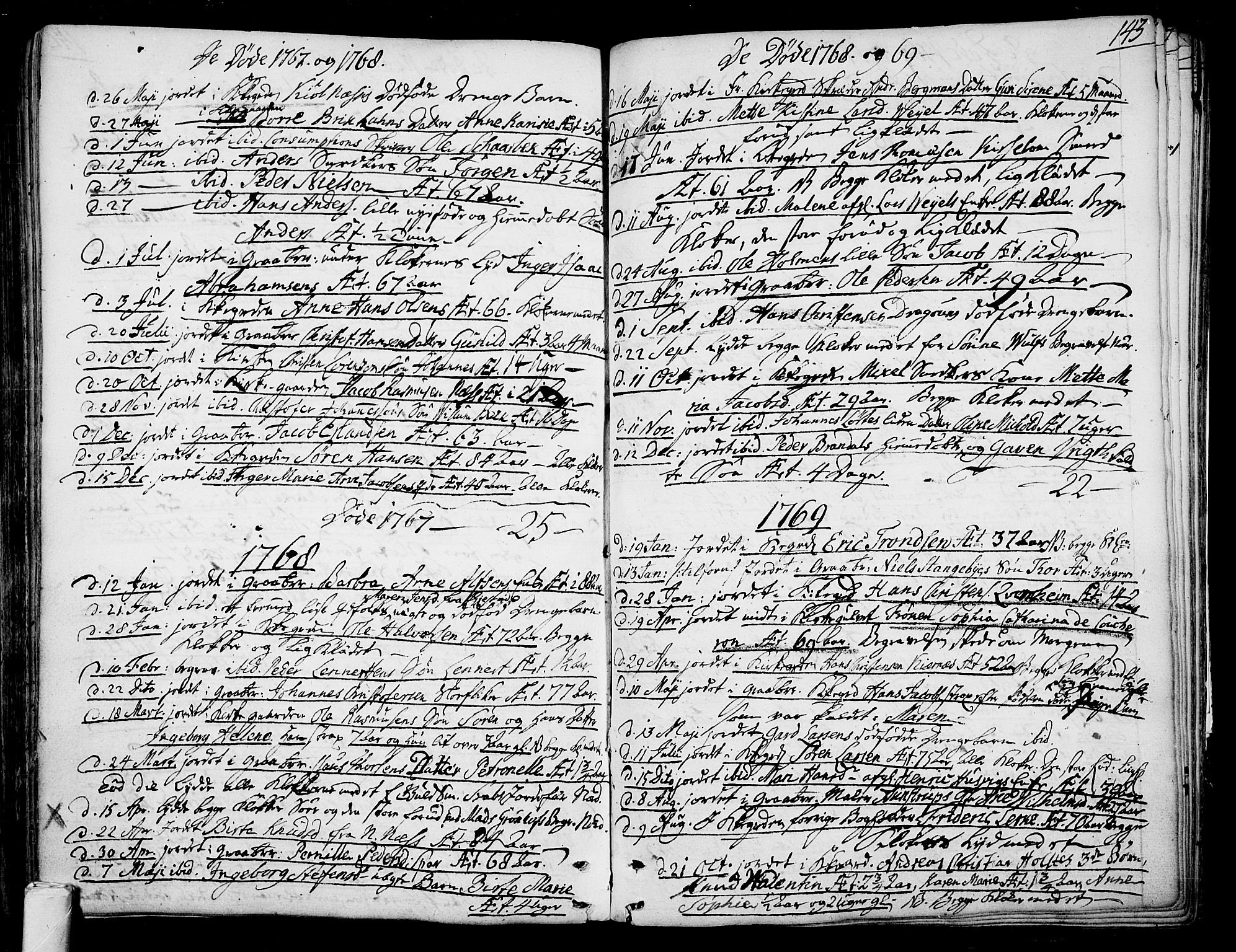 Tønsberg kirkebøker, AV/SAKO-A-330/F/Fa/L0002: Parish register (official) no. I 2, 1760-1796, p. 143