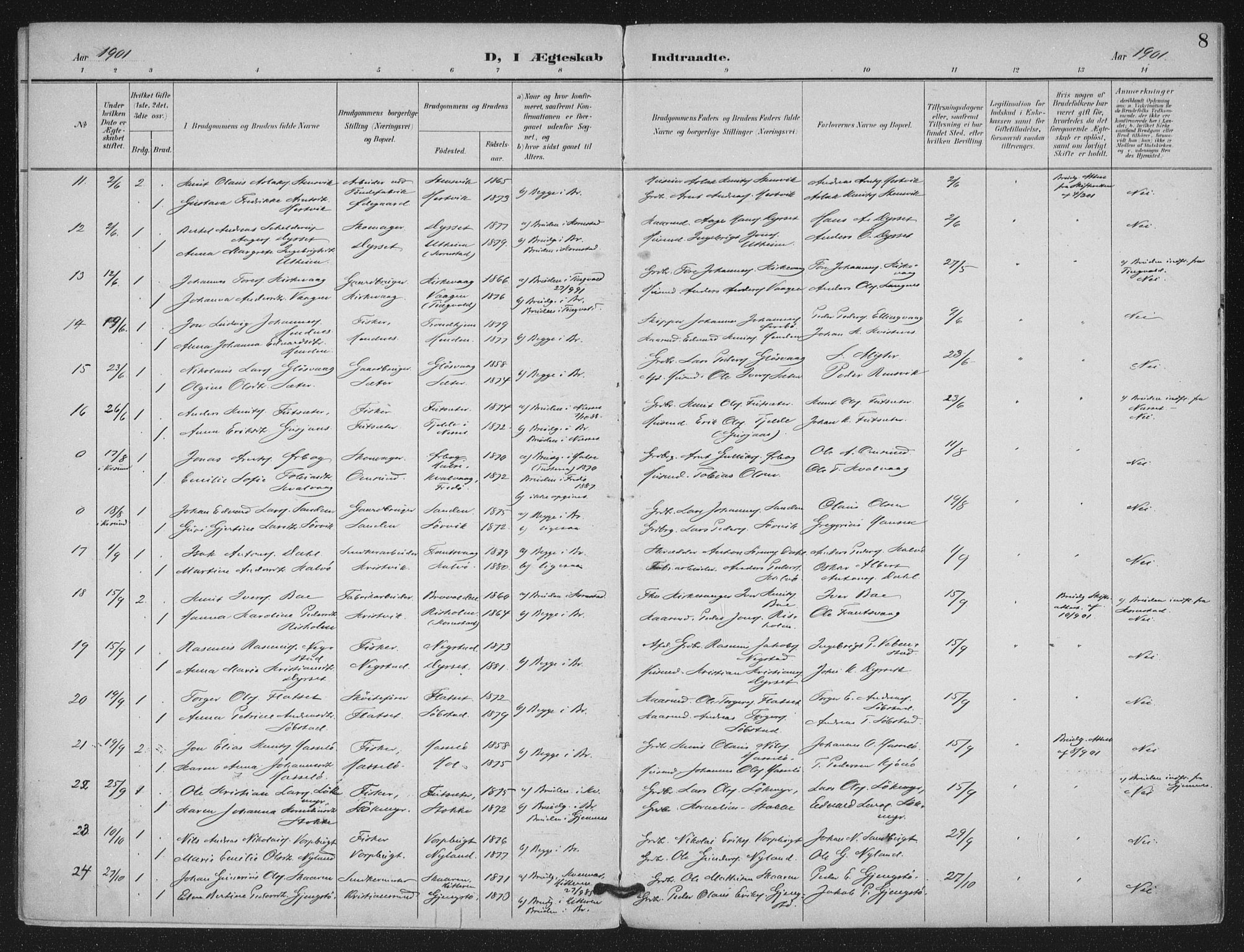 Ministerialprotokoller, klokkerbøker og fødselsregistre - Møre og Romsdal, AV/SAT-A-1454/569/L0821: Parish register (official) no. 569A07, 1897-1907, p. 8