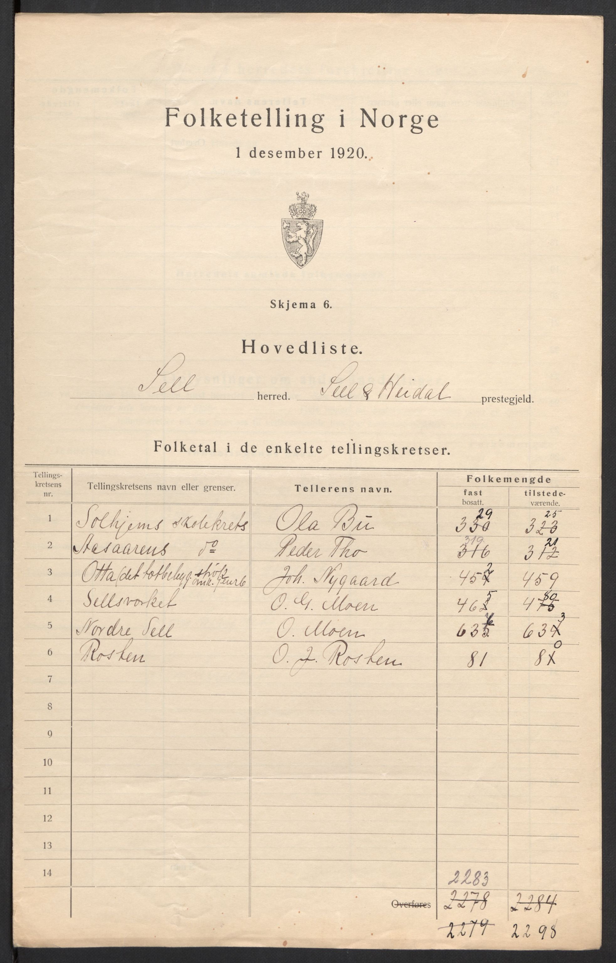 SAH, 1920 census for Sel, 1920, p. 11