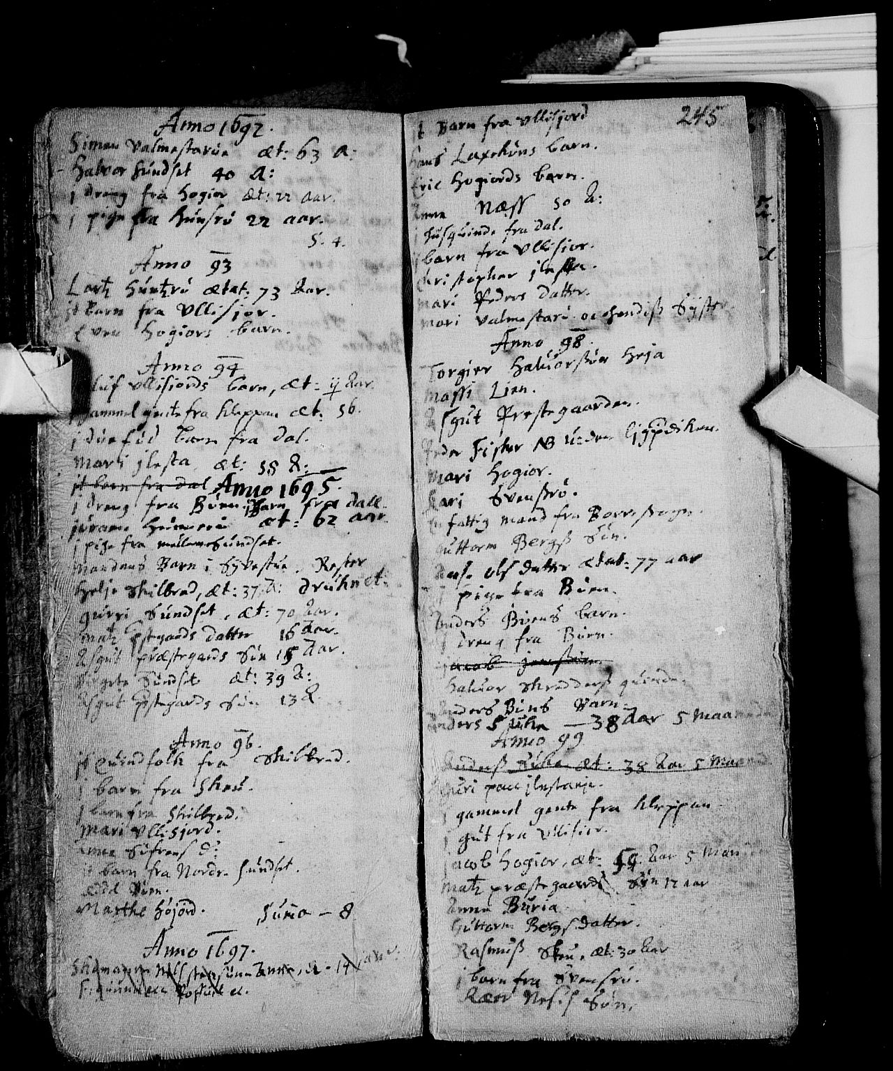 Andebu kirkebøker, SAKO/A-336/F/Fa/L0001: Parish register (official) no. 1 /3, 1623-1738, p. 245