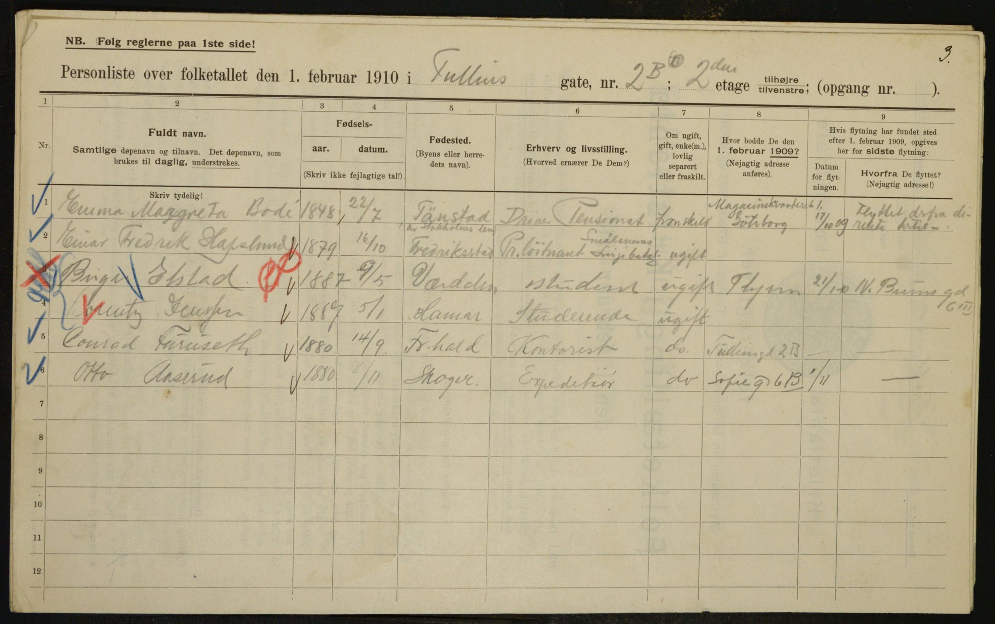 OBA, Municipal Census 1910 for Kristiania, 1910, p. 111353