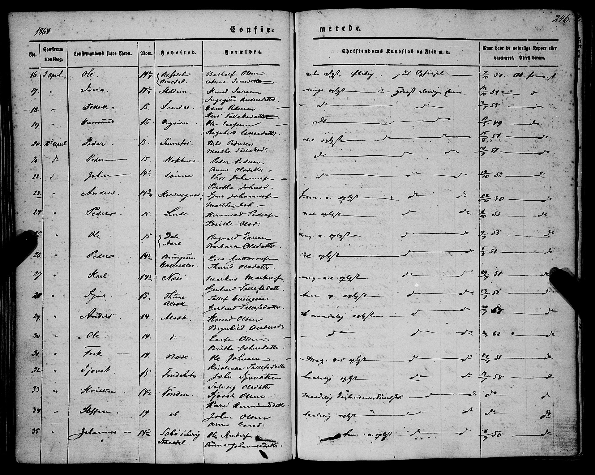 Vik sokneprestembete, SAB/A-81501: Parish register (official) no. A 8, 1846-1865, p. 246
