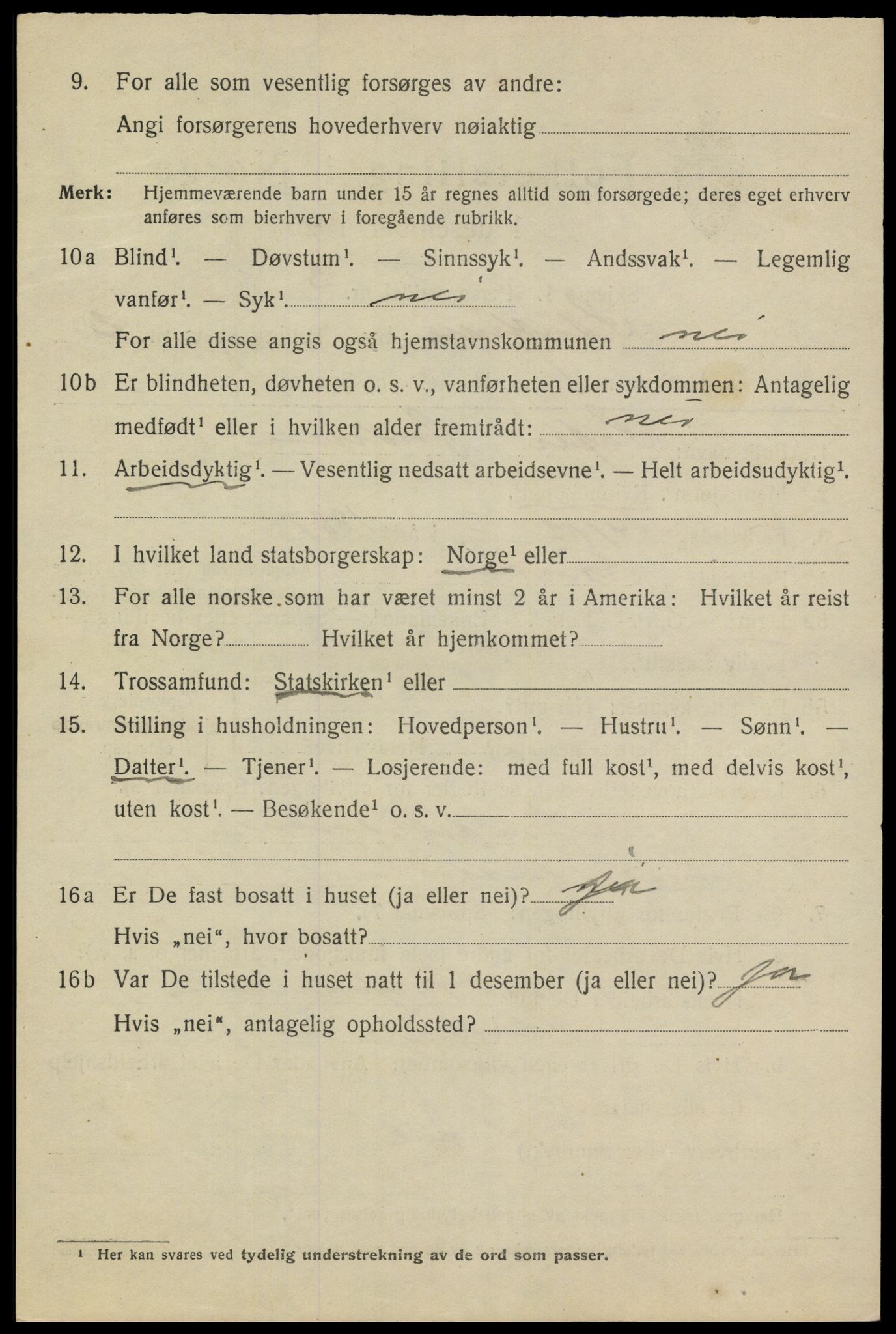 SAKO, 1920 census for Stathelle, 1920, p. 1068