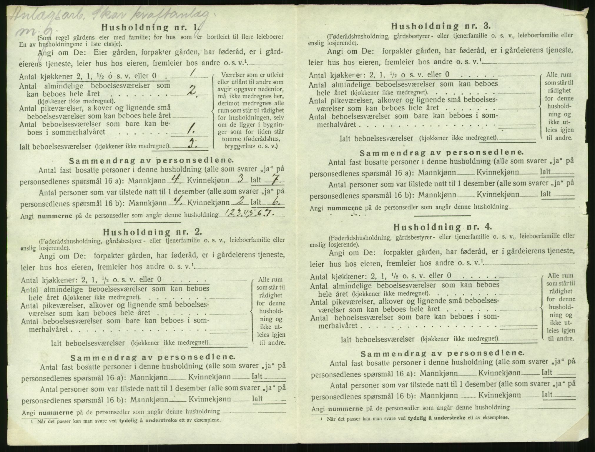 SAT, 1920 census for Tingvoll, 1920, p. 1031