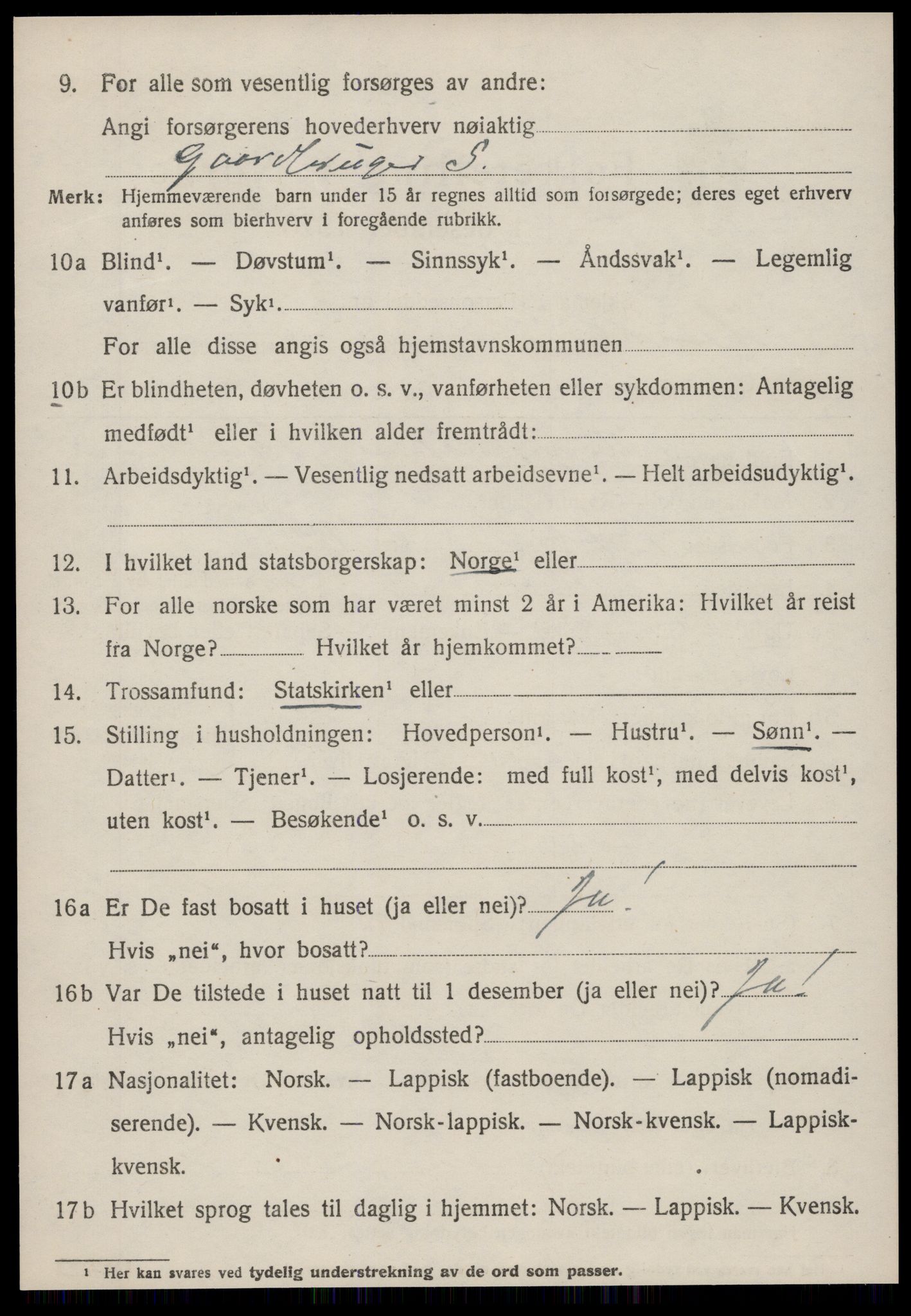 SAT, 1920 census for Hemne, 1920, p. 5025