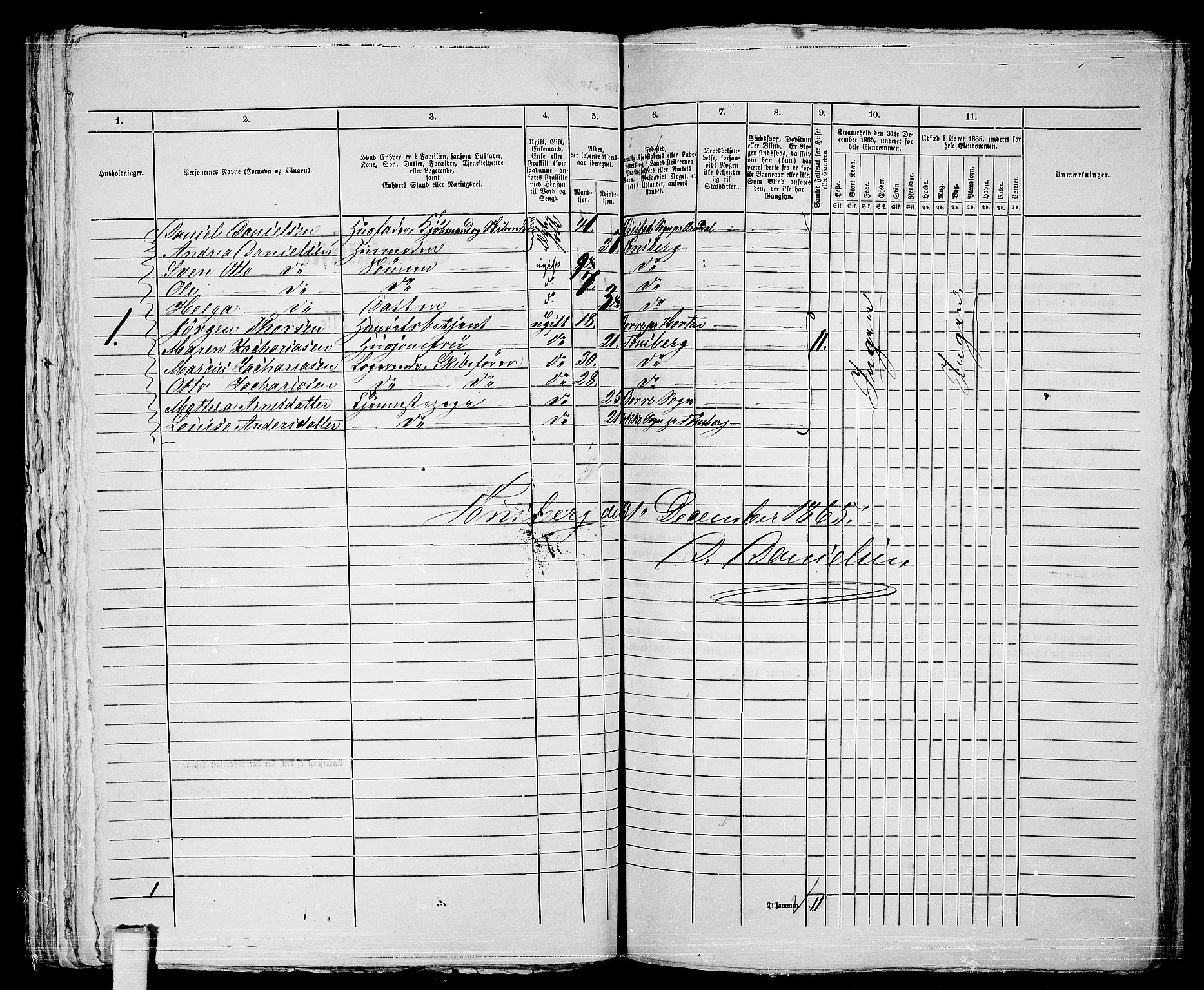 RA, 1865 census for Tønsberg, 1865, p. 251