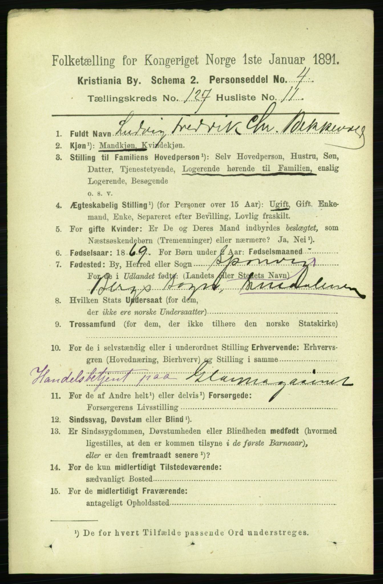 RA, 1891 census for 0301 Kristiania, 1891, p. 68227