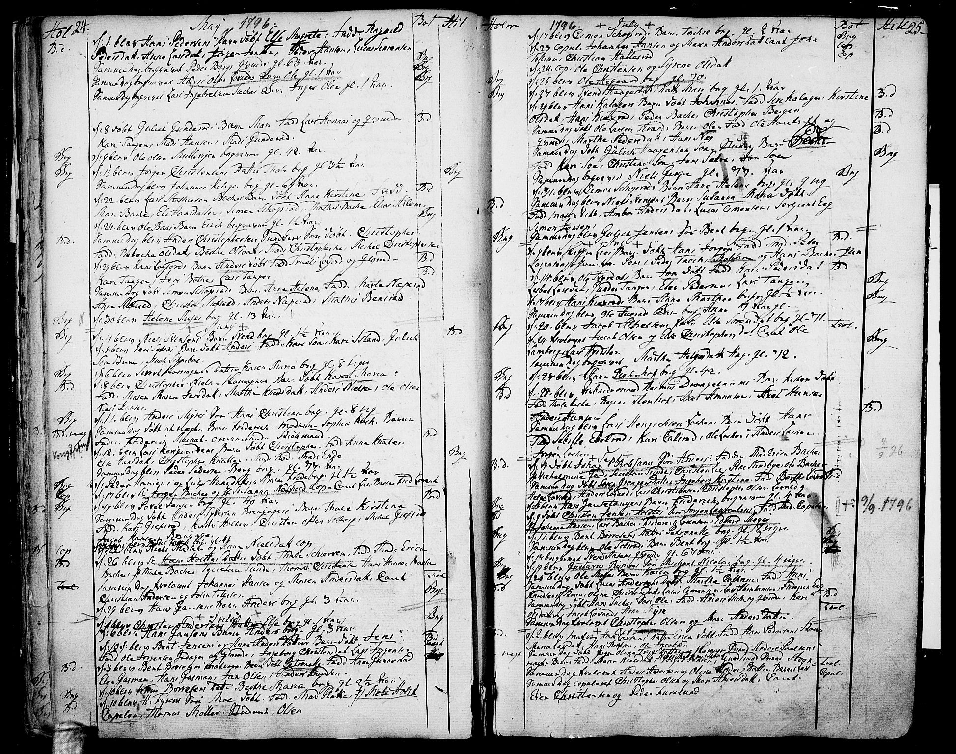 Botne kirkebøker, AV/SAKO-A-340/F/Fa/L0003: Parish register (official) no. I 3 /1, 1792-1844, p. 24-25