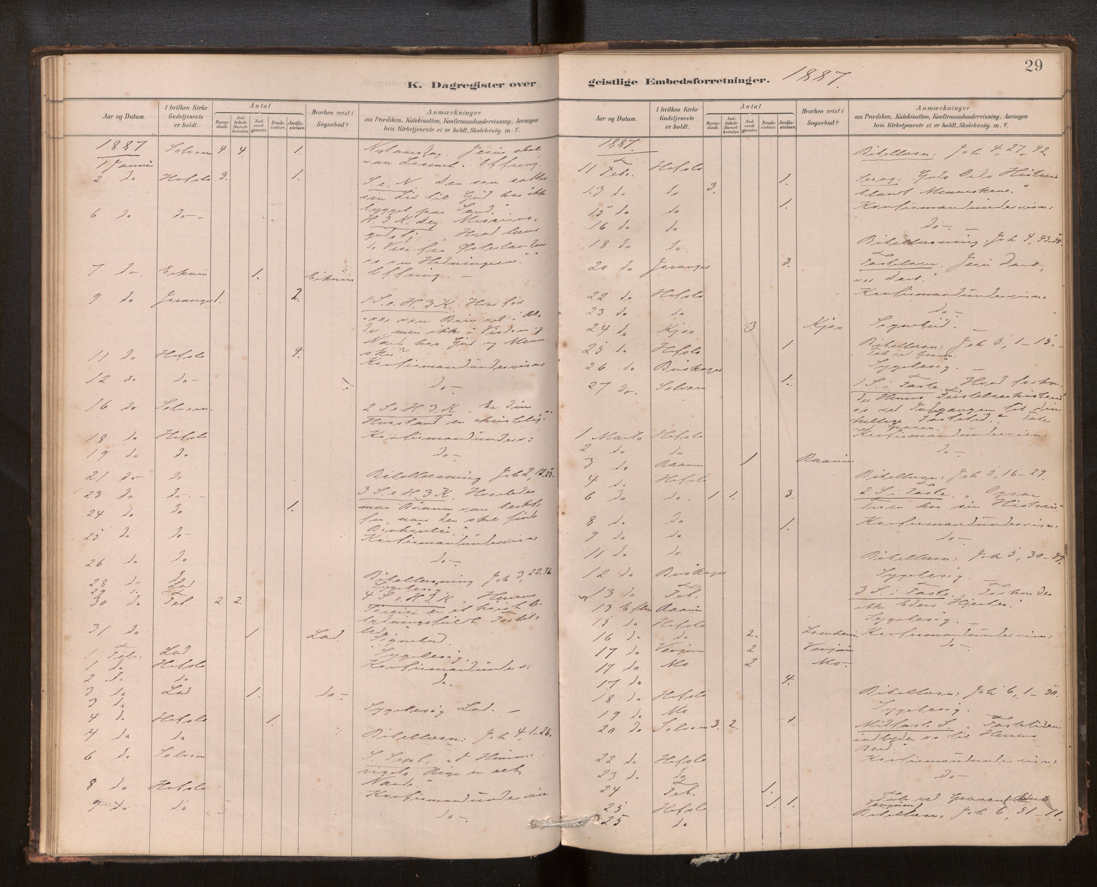 Hafslo sokneprestembete, SAB/A-80301/H/Haa/Haaf/L0003: Diary records no. F 3, 1879-1909, p. 29