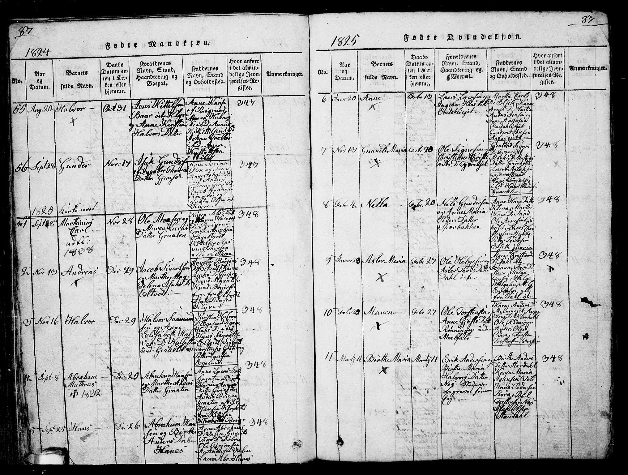 Solum kirkebøker, AV/SAKO-A-306/G/Ga/L0001: Parish register (copy) no. I 1, 1814-1833, p. 87