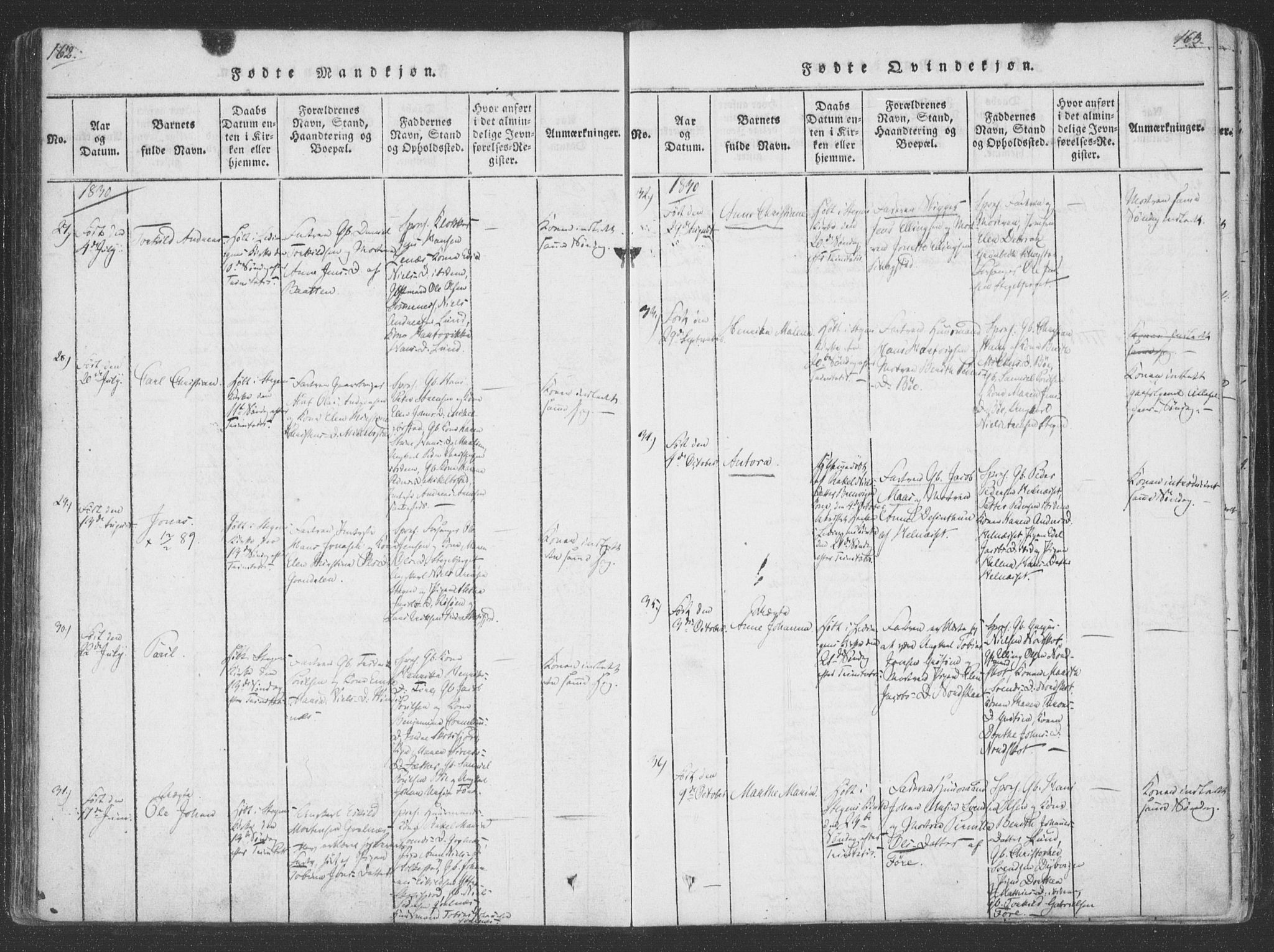 Ministerialprotokoller, klokkerbøker og fødselsregistre - Nordland, AV/SAT-A-1459/855/L0798: Parish register (official) no. 855A06, 1821-1835, p. 162-163