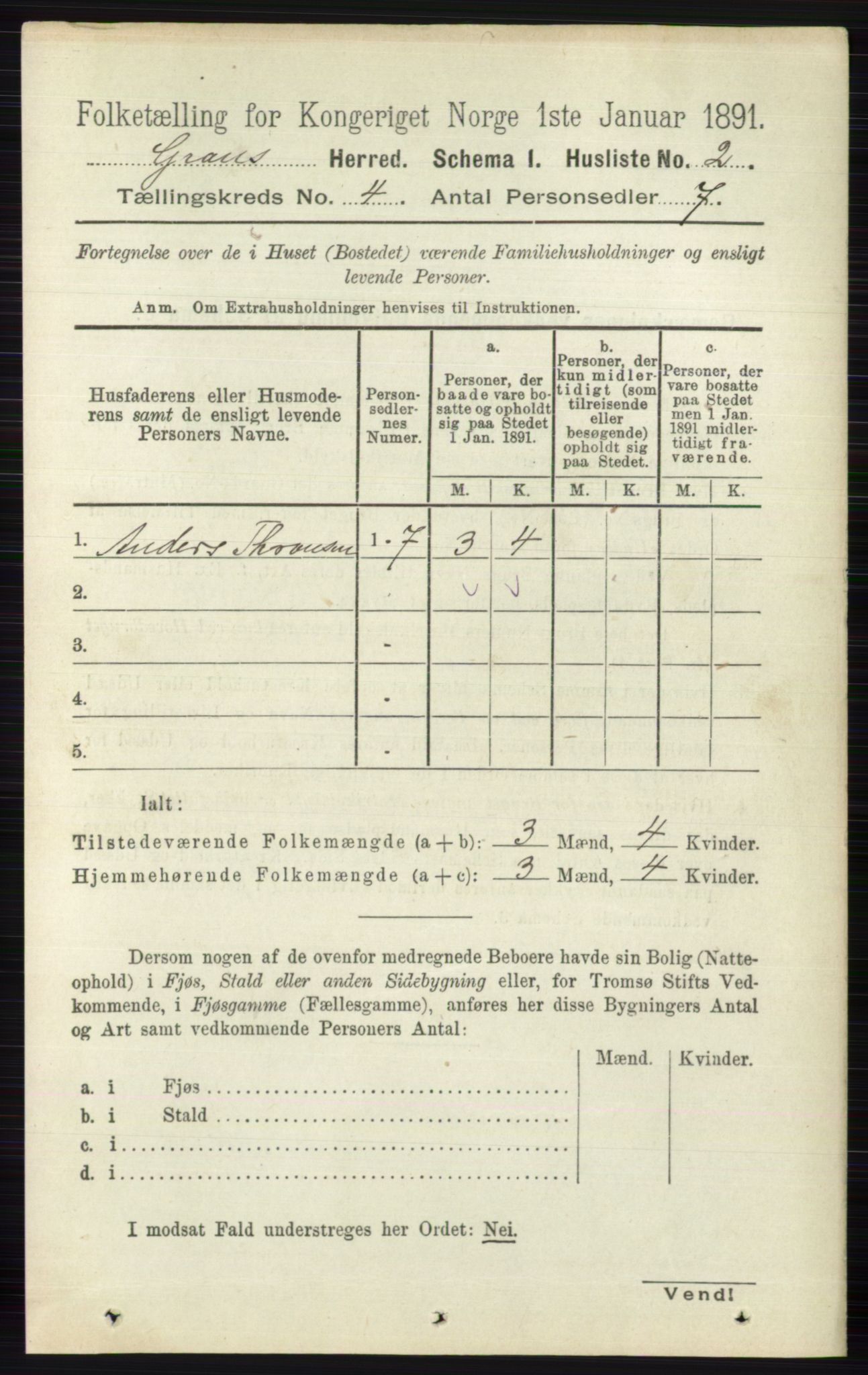 RA, 1891 census for 0534 Gran, 1891, p. 1093