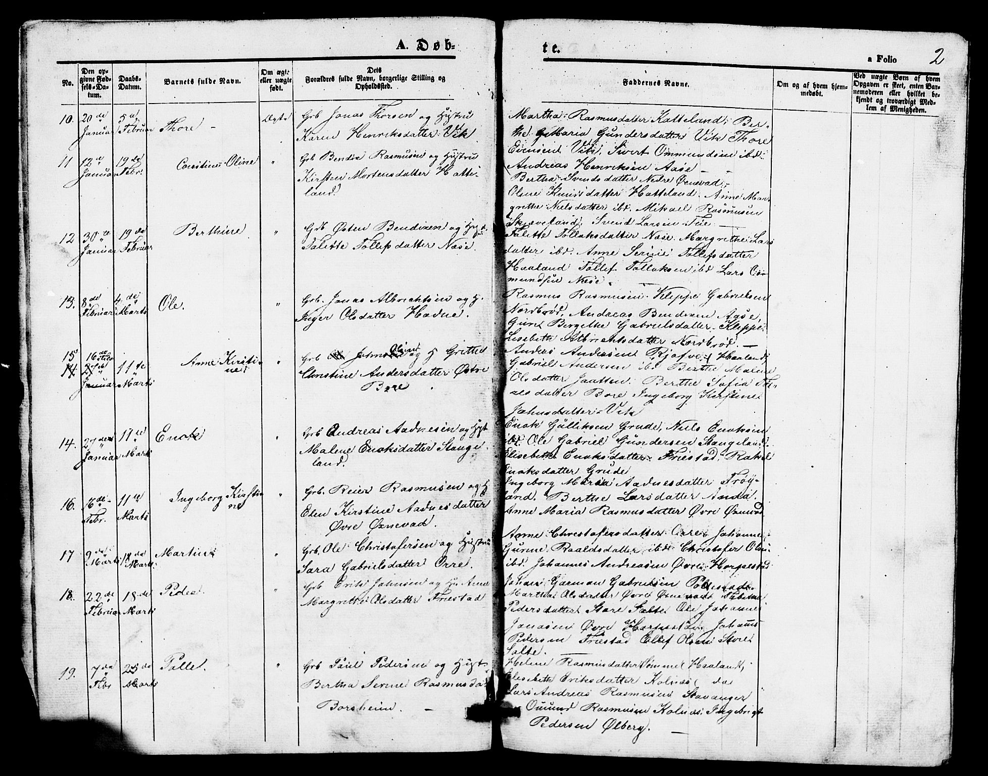 Klepp sokneprestkontor, AV/SAST-A-101803/001/3/30BB/L0002: Parish register (copy) no. B 2, 1860-1875, p. 2