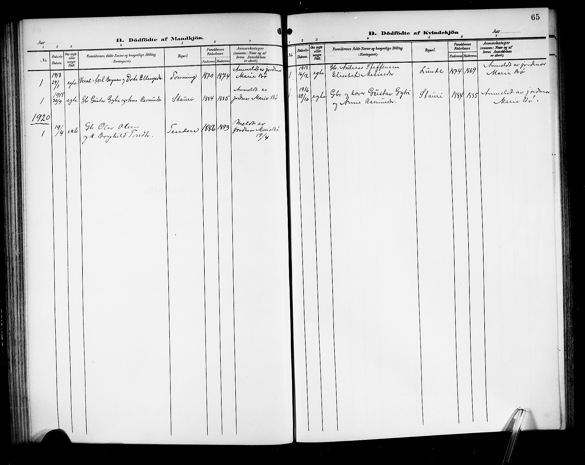 Stryn Sokneprestembete, AV/SAB-A-82501: Parish register (copy) no. A 3, 1906-1924, p. 65