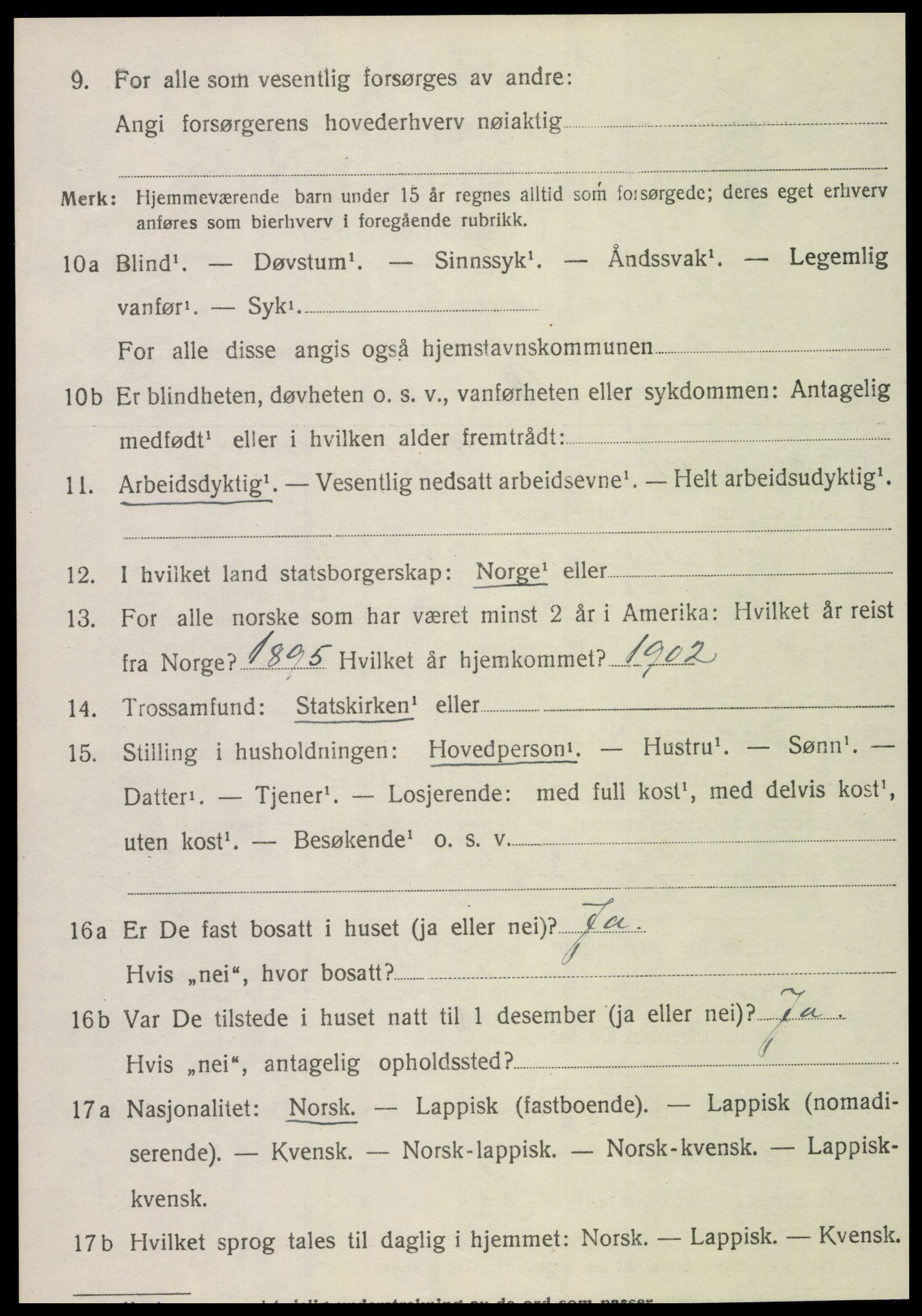 SAT, 1920 census for Lånke, 1920, p. 657