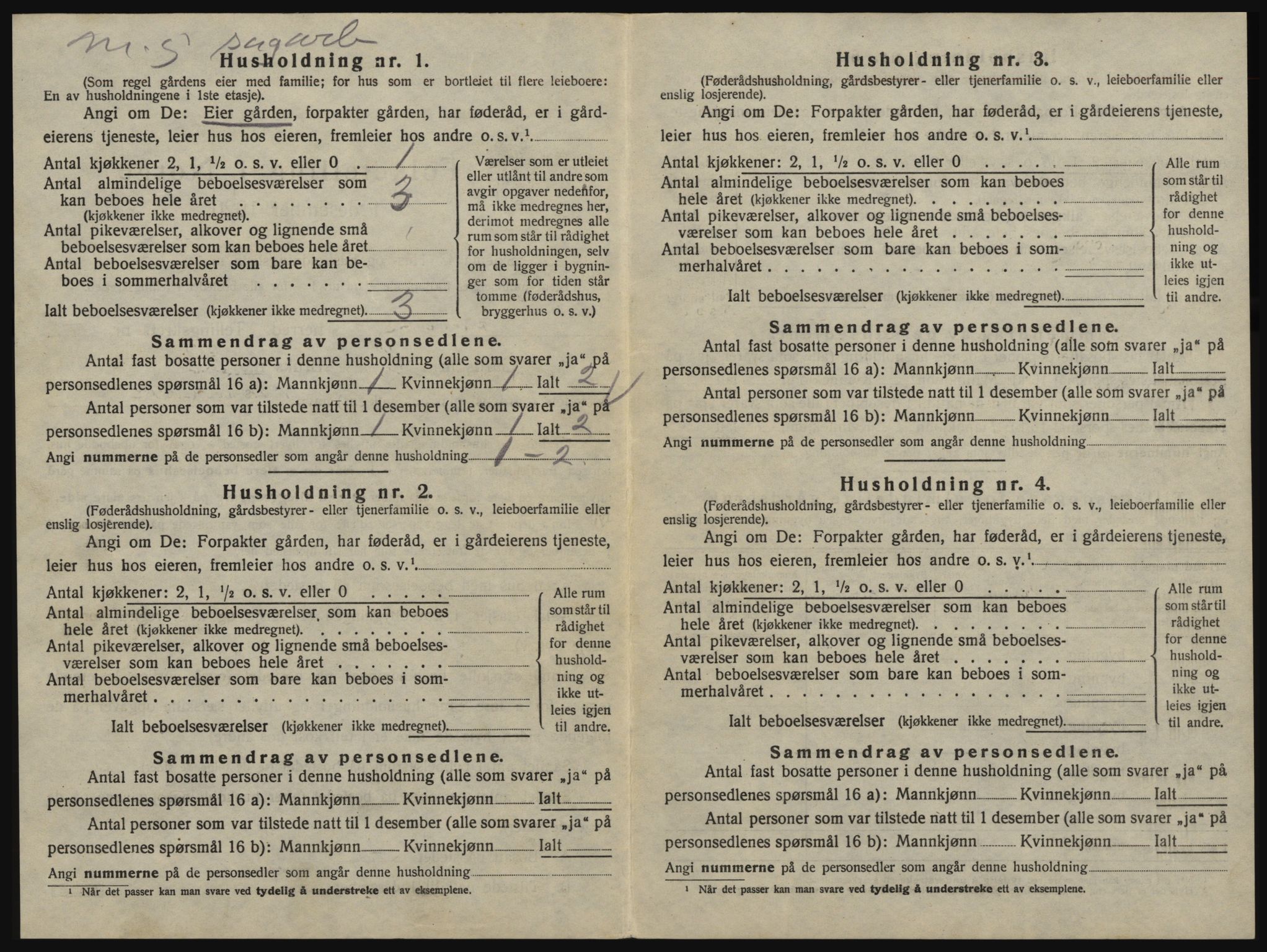 SAO, 1920 census for Glemmen, 1920, p. 964