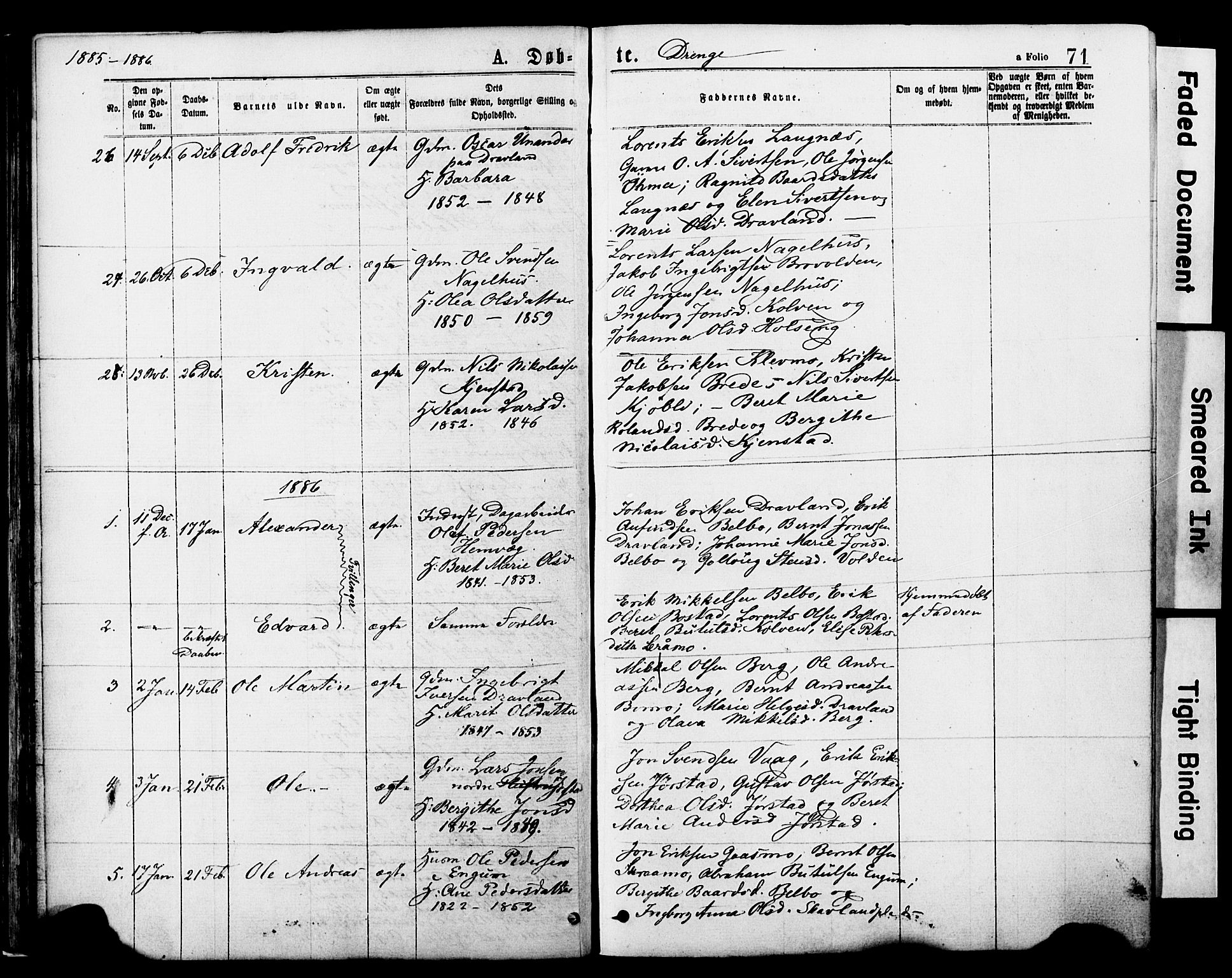 Ministerialprotokoller, klokkerbøker og fødselsregistre - Nord-Trøndelag, AV/SAT-A-1458/749/L0473: Parish register (official) no. 749A07, 1873-1887, p. 71