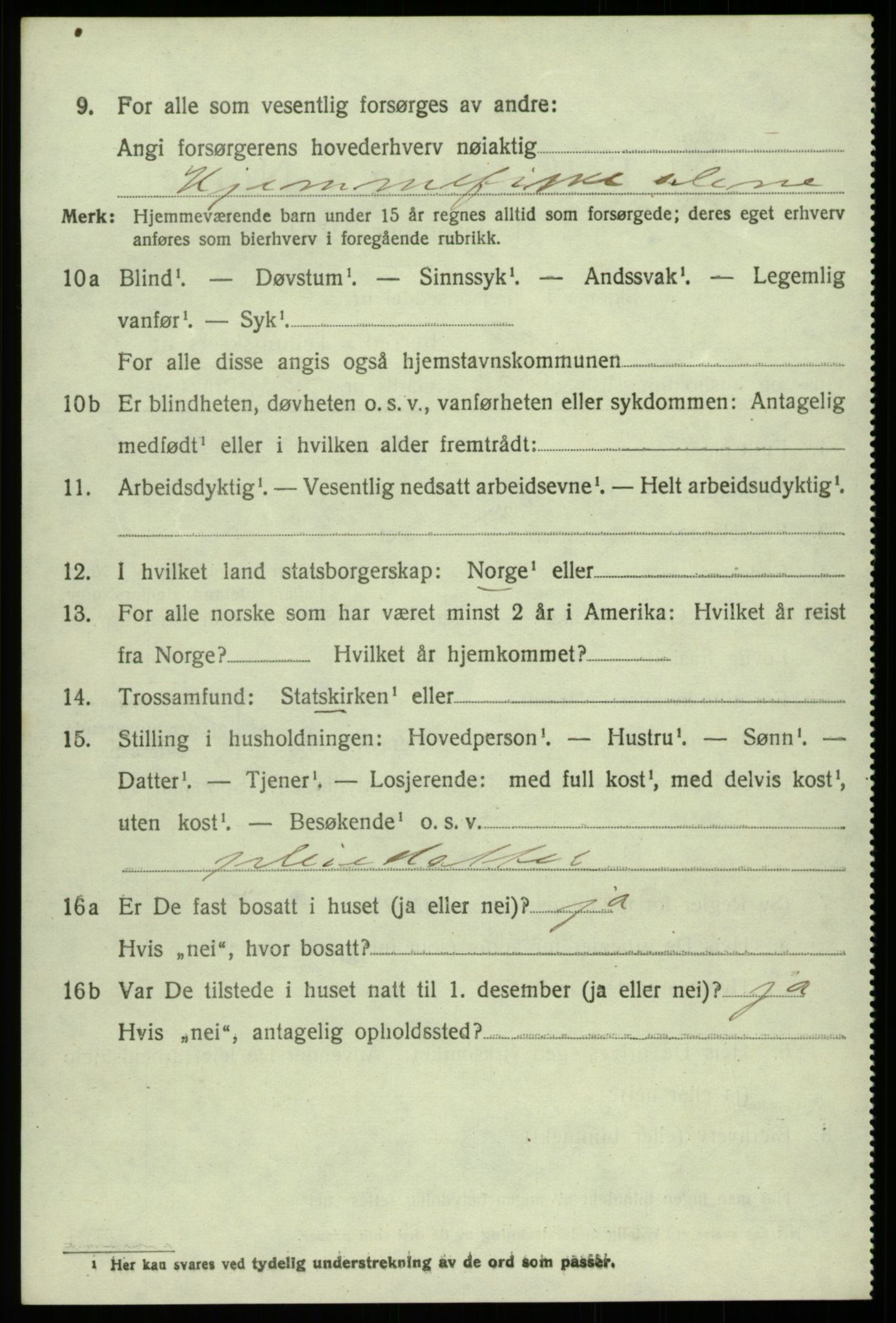 SAB, 1920 census for Fjell, 1920, p. 10289