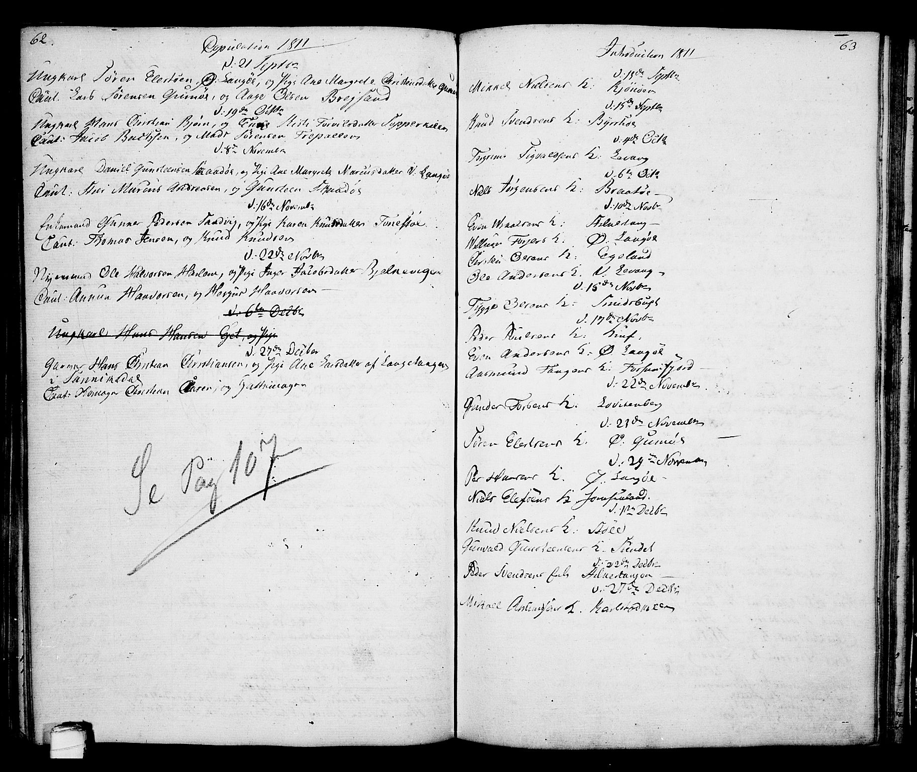 Kragerø kirkebøker, SAKO/A-278/G/Ga/L0001: Parish register (copy) no. 1 /2, 1806-1811, p. 62-63