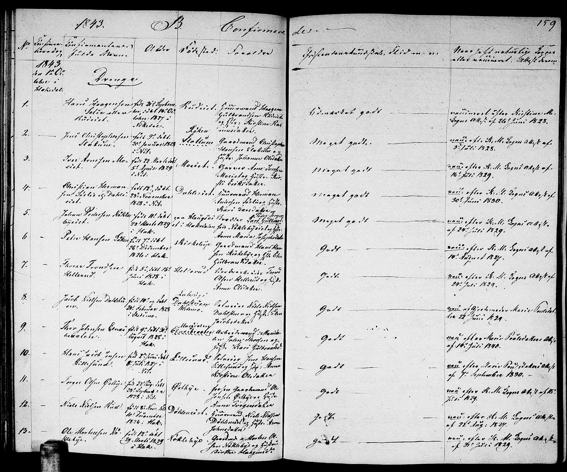Nittedal prestekontor Kirkebøker, SAO/A-10365a/F/Fa/L0004: Parish register (official) no. I 4, 1836-1849, p. 159