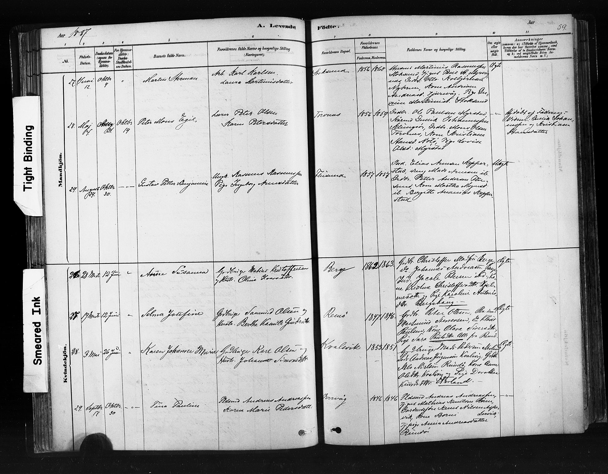 Ministerialprotokoller, klokkerbøker og fødselsregistre - Møre og Romsdal, AV/SAT-A-1454/507/L0073: Parish register (official) no. 507A08, 1878-1904, p. 59