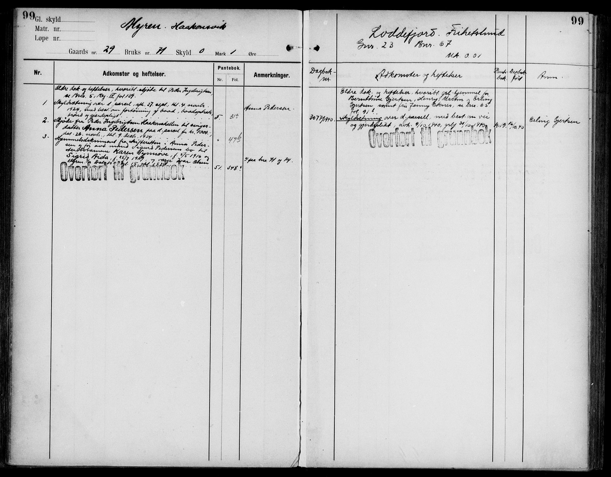 Midhordland sorenskriveri, AV/SAB-A-3001/1/G/Ga/Gab/L0108: Mortgage register no. II.A.b.108, p. 99