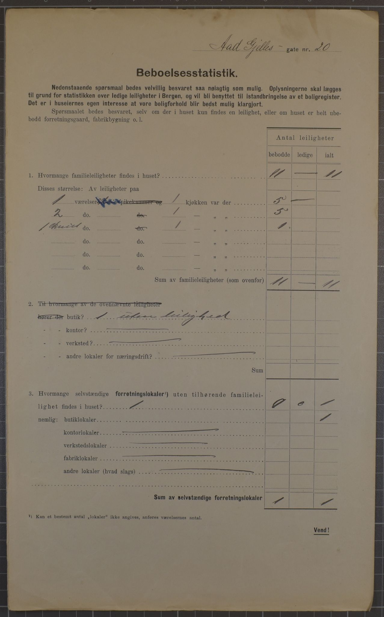 SAB, Municipal Census 1912 for Bergen, 1912, p. 89