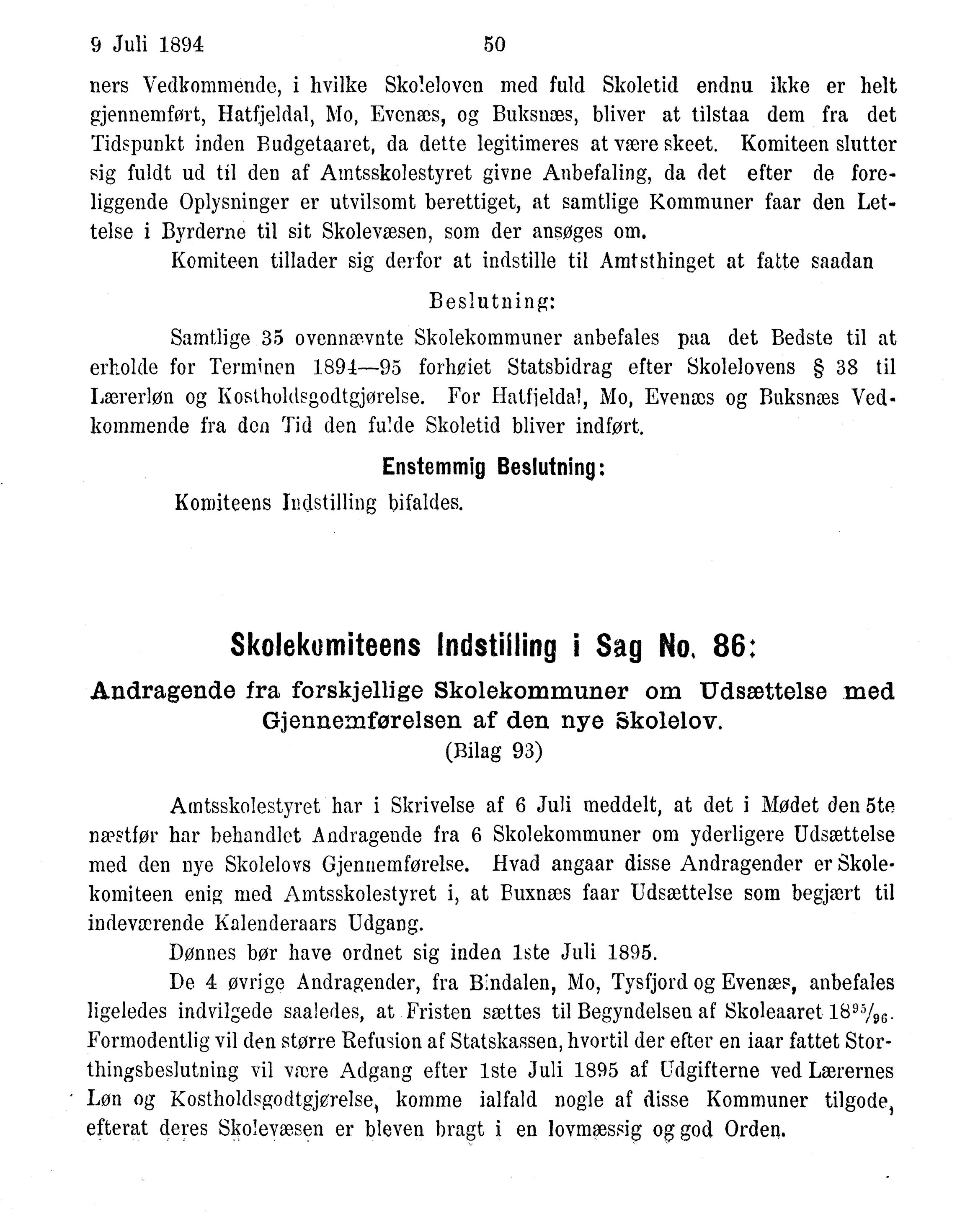 Nordland Fylkeskommune. Fylkestinget, AIN/NFK-17/176/A/Ac/L0017: Fylkestingsforhandlinger 1894, 1894