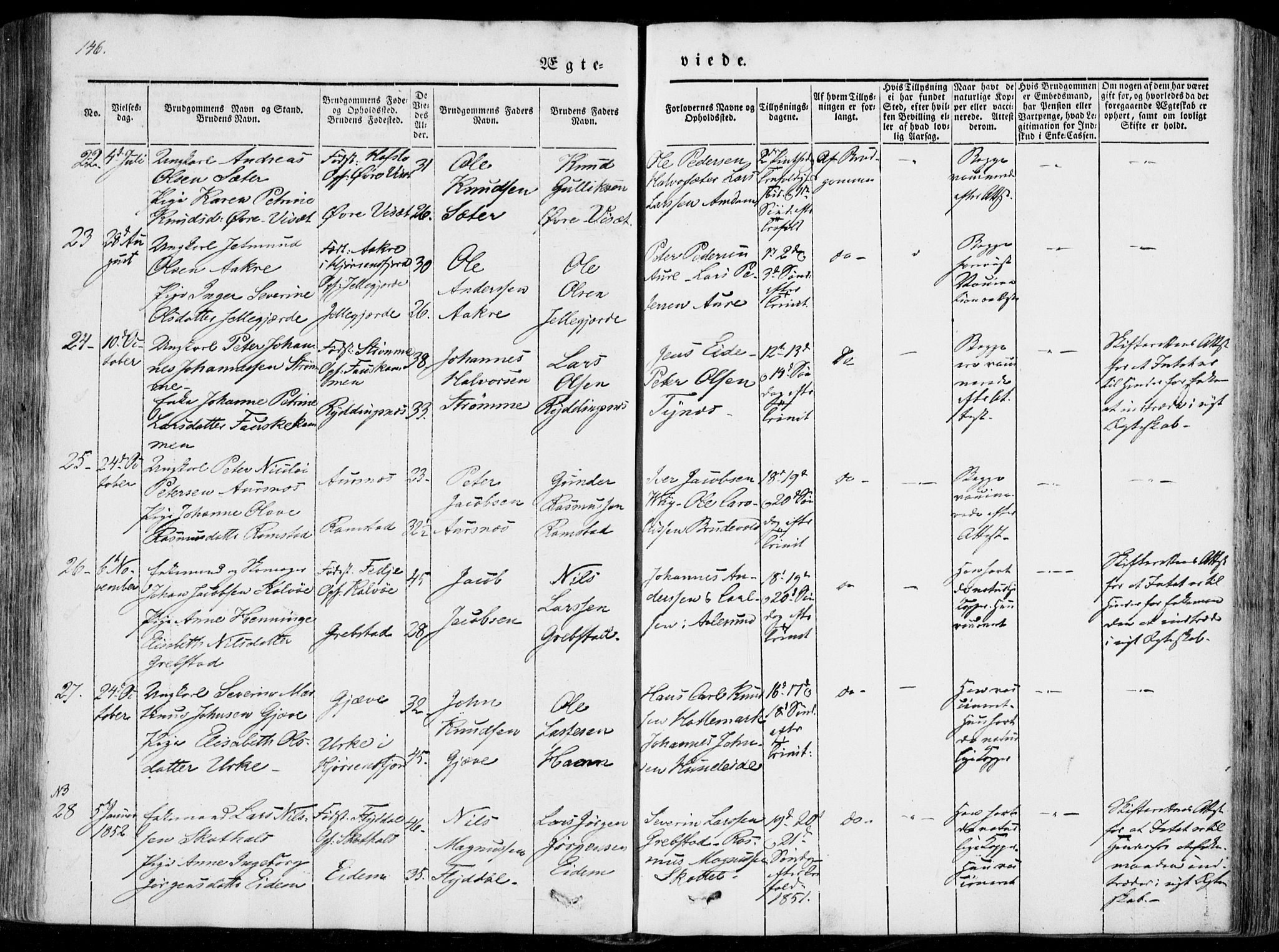 Ministerialprotokoller, klokkerbøker og fødselsregistre - Møre og Romsdal, AV/SAT-A-1454/522/L0313: Parish register (official) no. 522A08, 1852-1862, p. 146