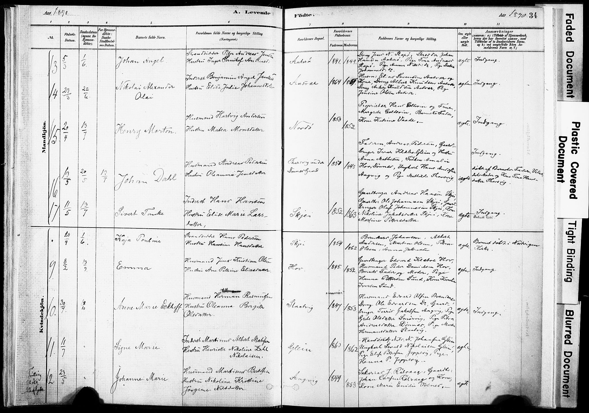 Ministerialprotokoller, klokkerbøker og fødselsregistre - Nordland, SAT/A-1459/835/L0525: Parish register (official) no. 835A03I, 1881-1910, p. 34