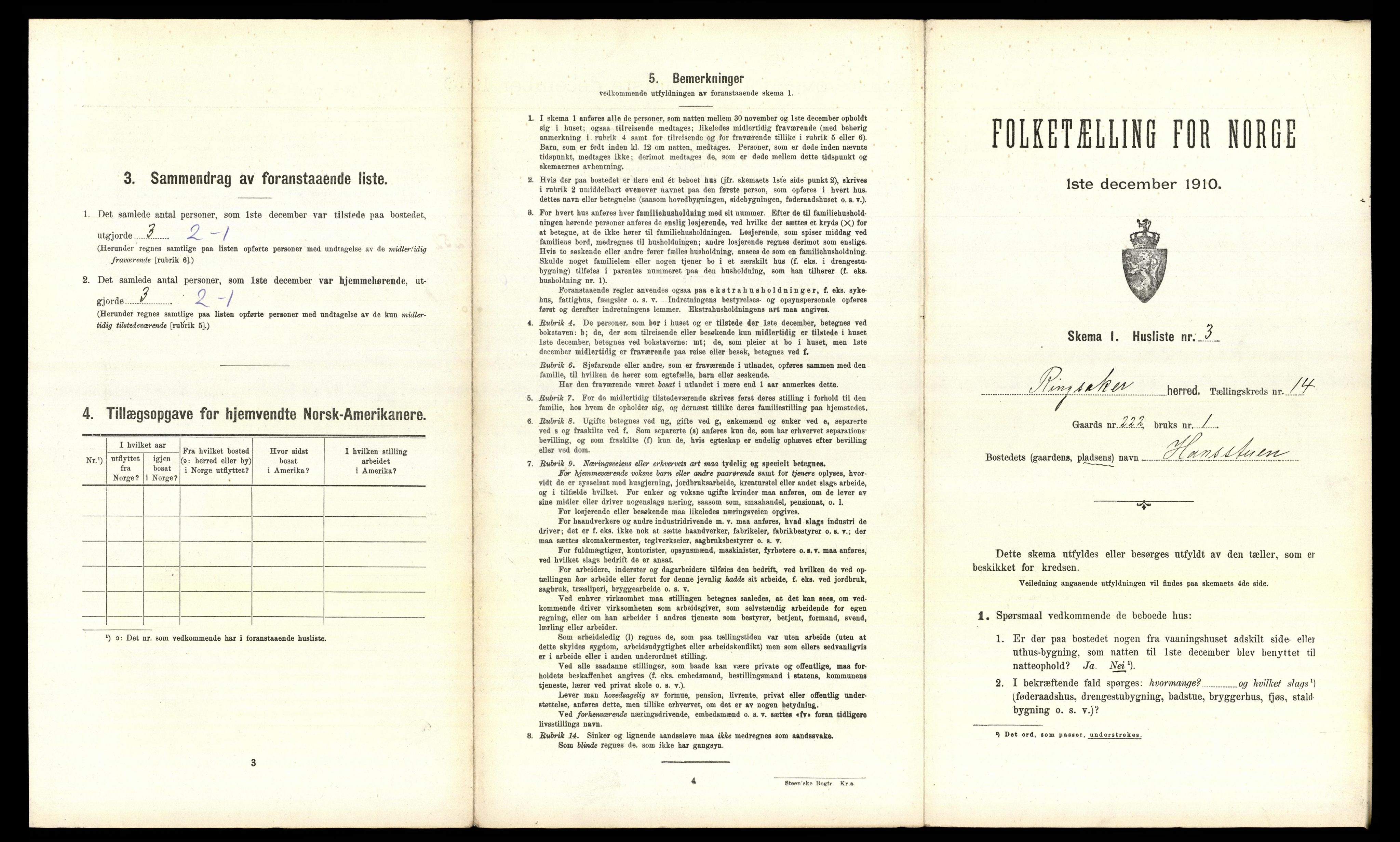 RA, 1910 census for Ringsaker, 1910, p. 2749