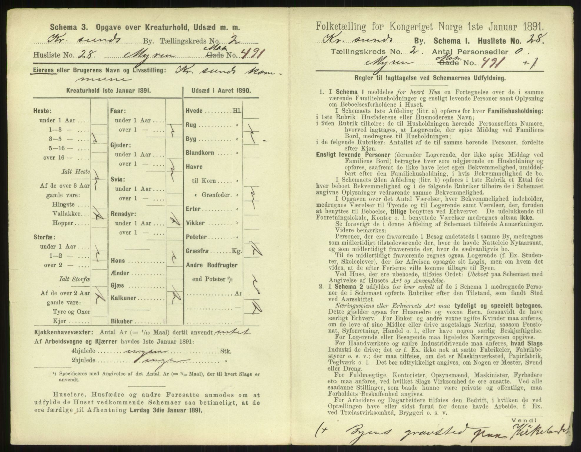 RA, 1891 census for 1503 Kristiansund, 1891, p. 206