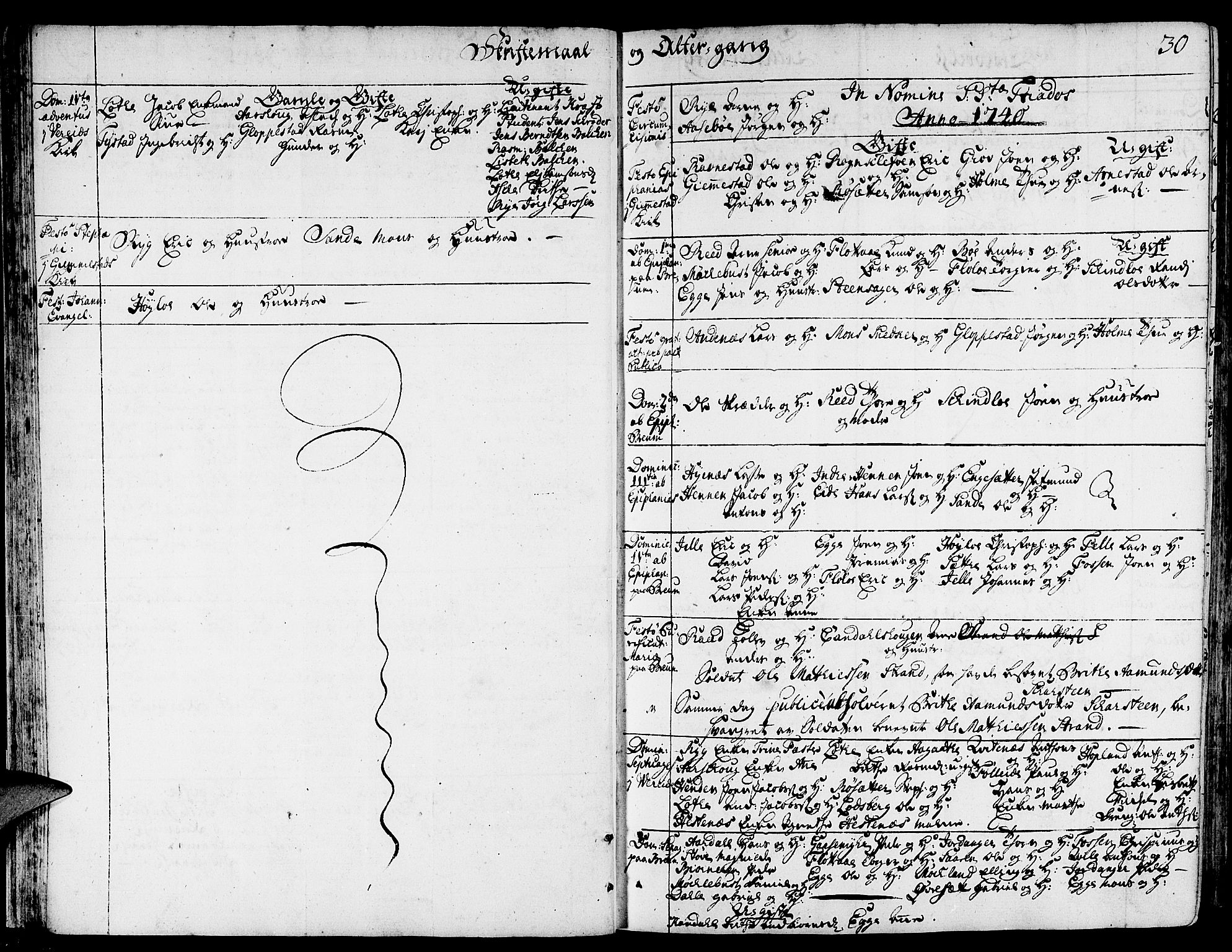 Gloppen sokneprestembete, SAB/A-80101/H/Haa/Haaa/L0003: Parish register (official) no. A 3, 1739-1757, p. 30