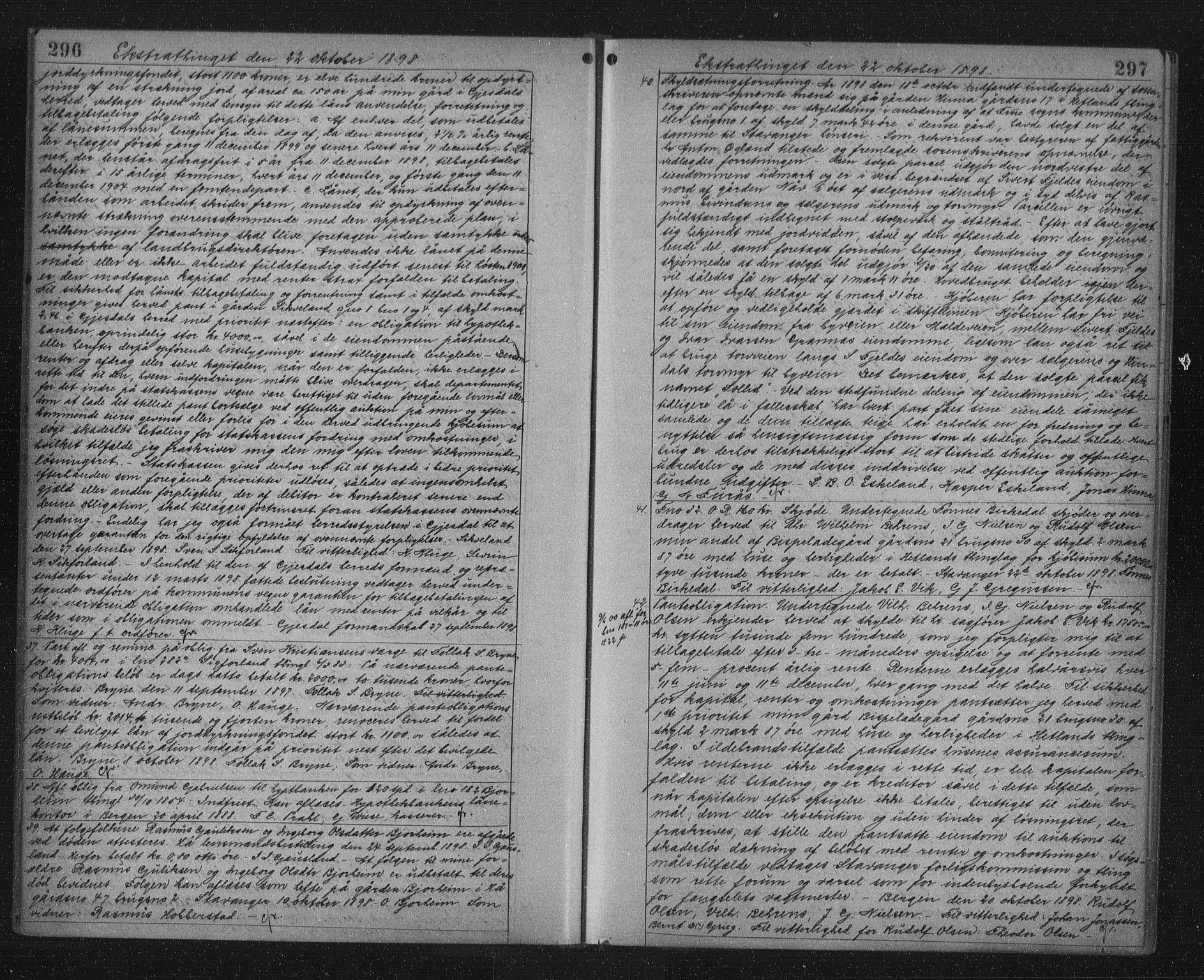 Jæren sorenskriveri, SAST/A-100310/01/4/41/41BF/L0015: Mortgage book no. 21, 1898-1900, p. 296-297